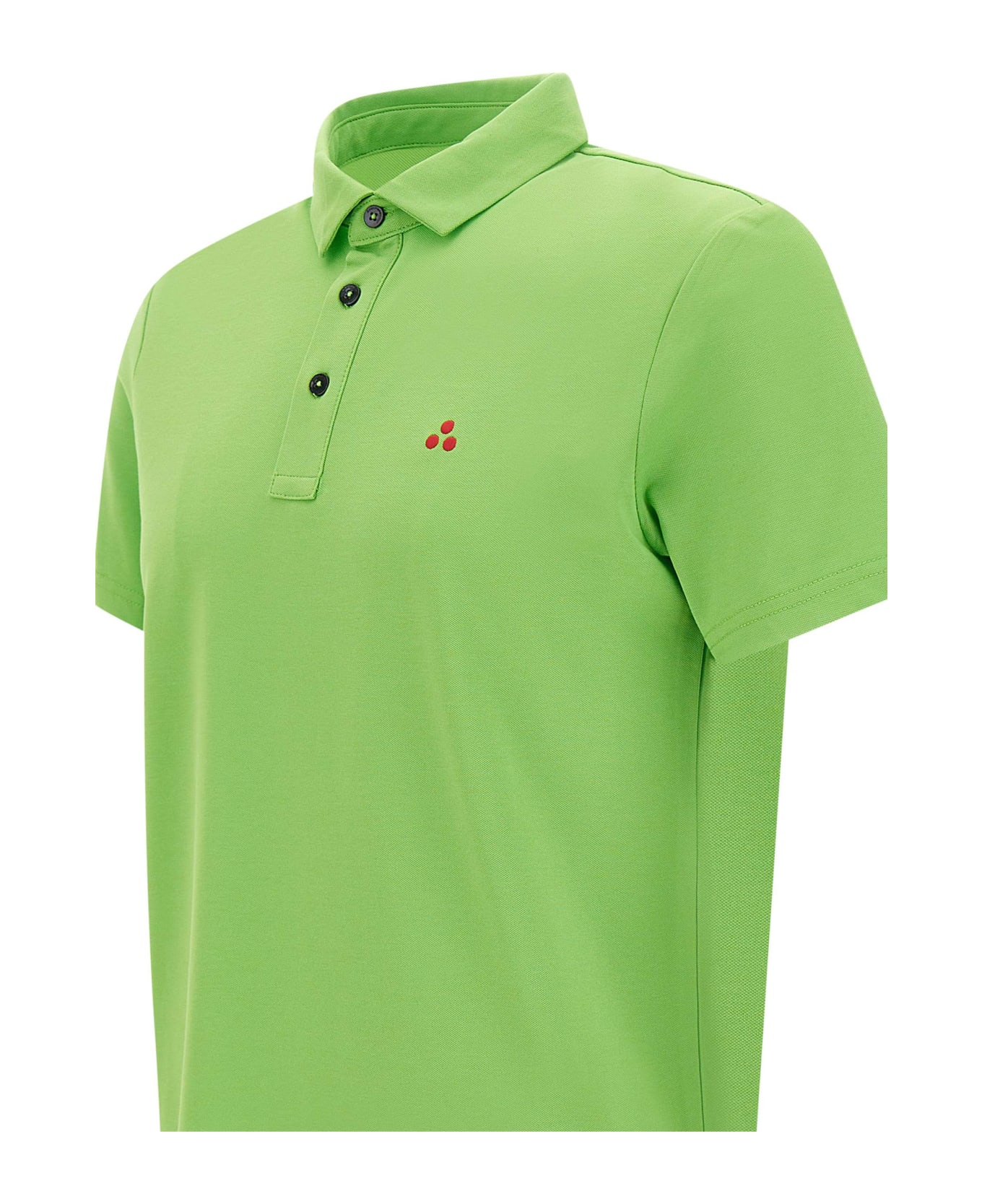 Peuterey "mezzola" Cotton And Silk Polo Shirt - GREEN