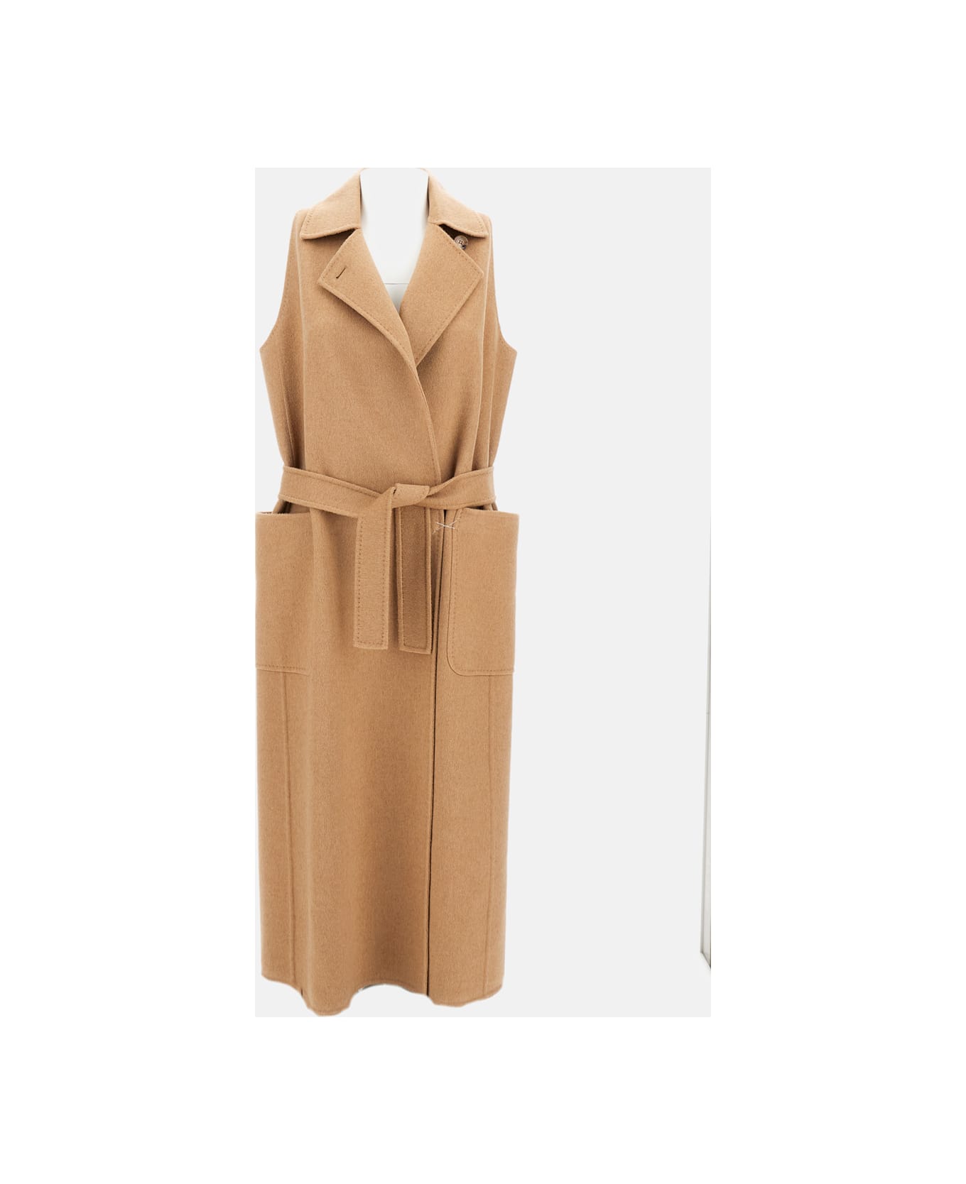 Max Mara Sleeveless Berlina1234 Camel Wool Vest - Brown