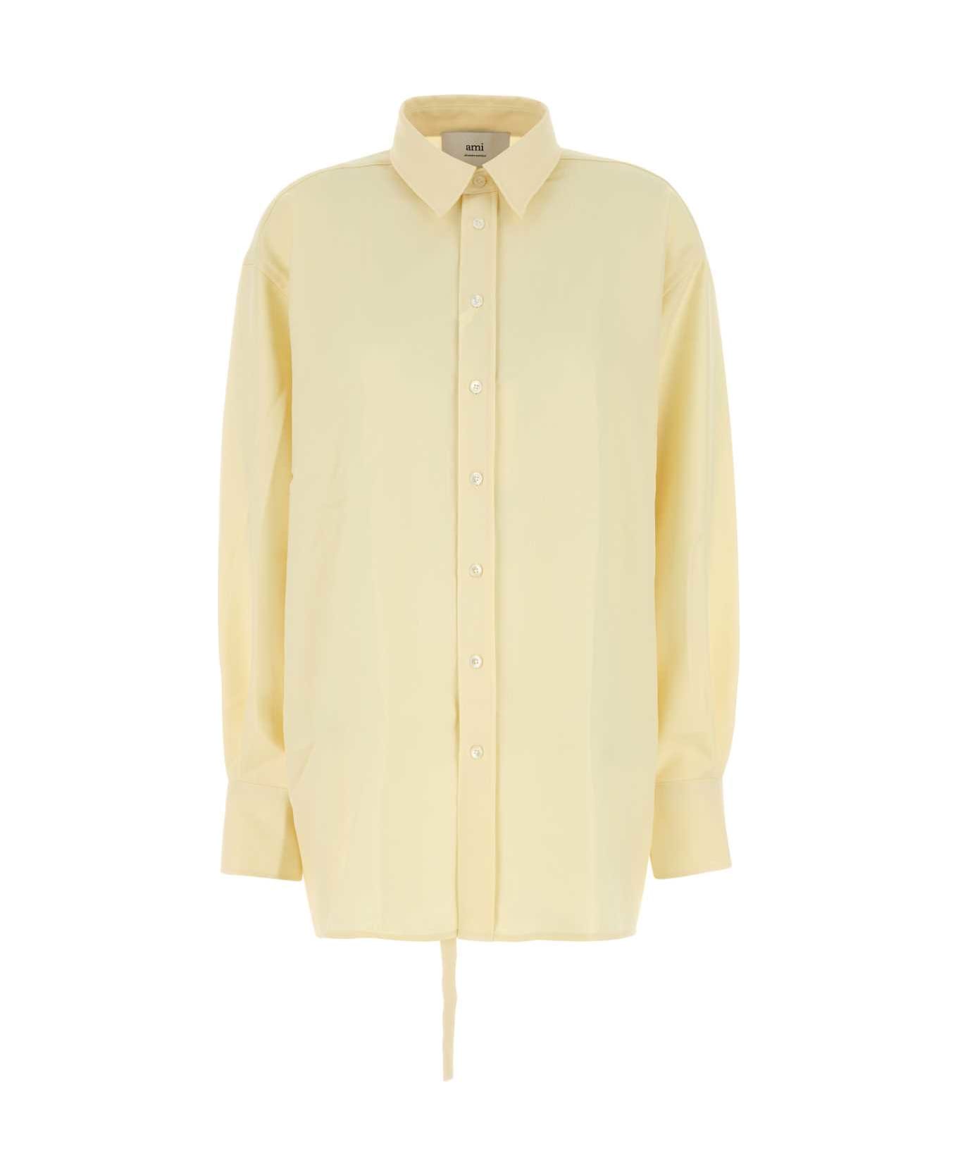 Ami Alexandre Mattiussi Pastel Yellow Wool Oversize Shirt - BEURRE
