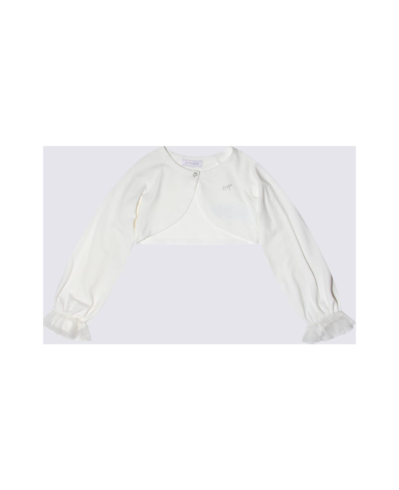 Monnalisa Cream Cotton Casual Jacket - Cream コート＆ジャケット
