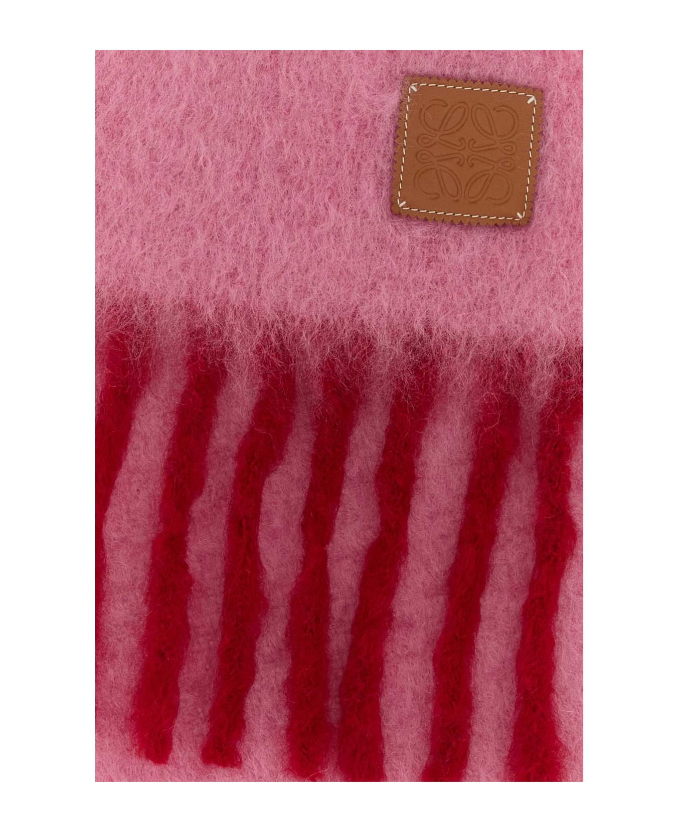 Loewe Two-tone Mohair Blend Scarf - PINKRED