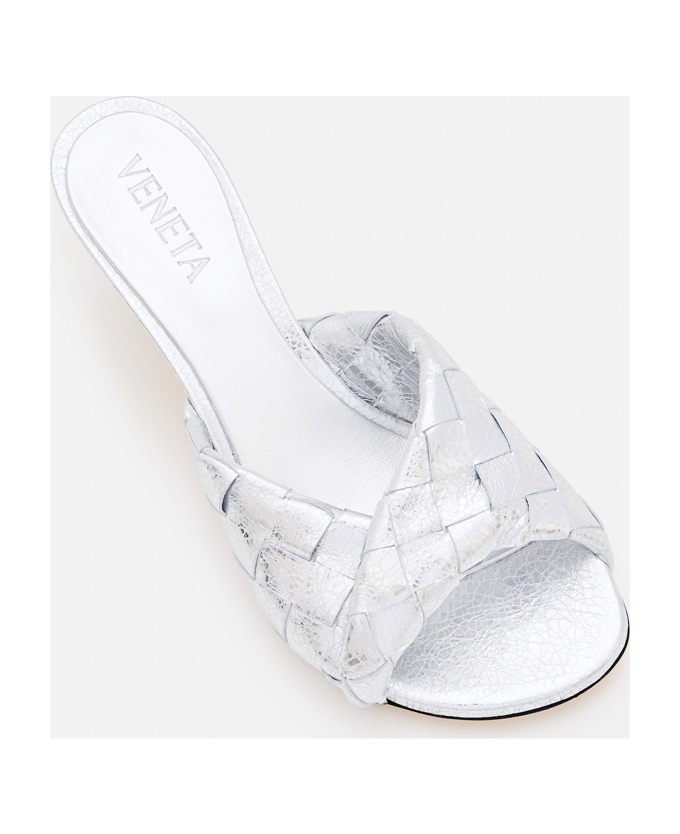 Bottega Veneta Mule Blink Intreccio - Silver
