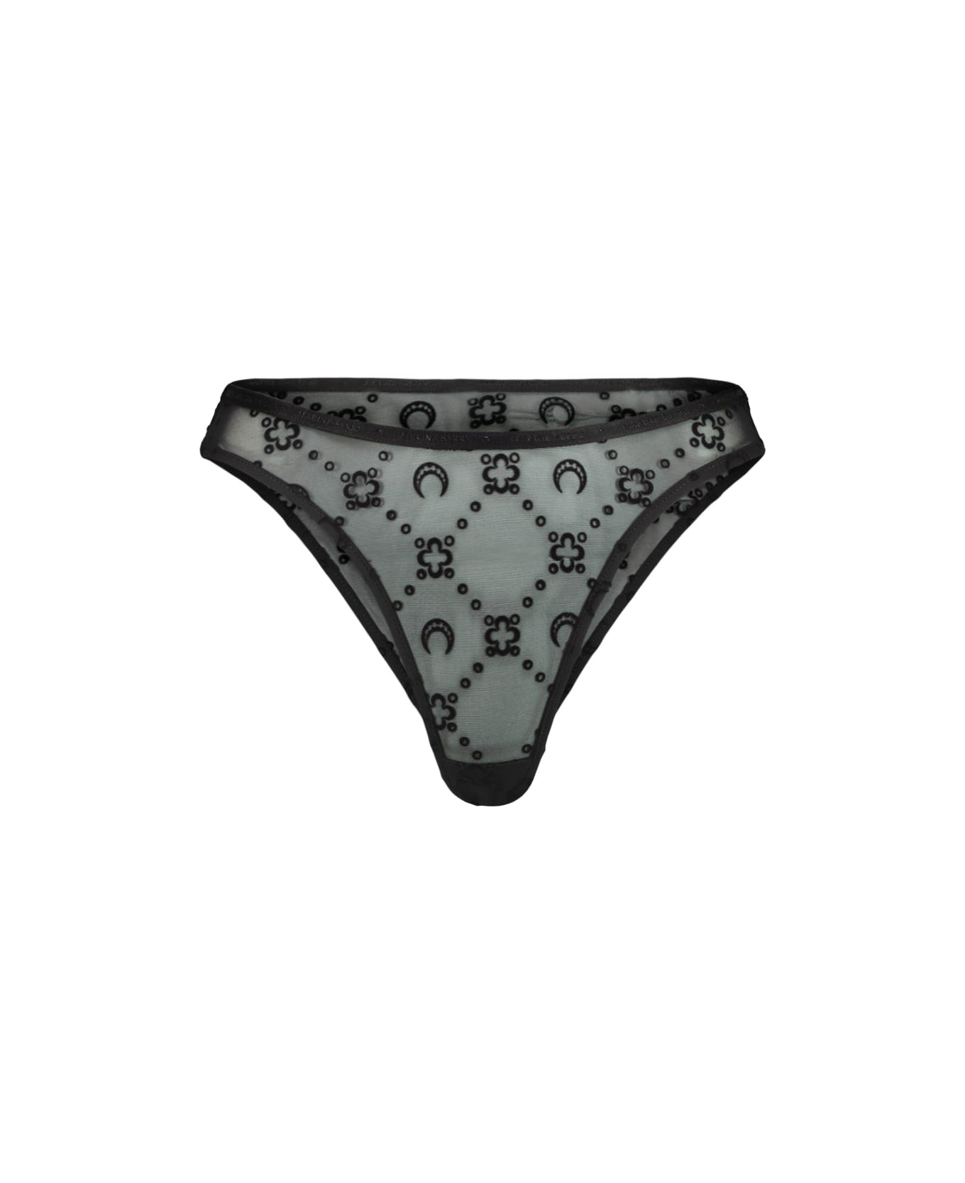 Marine Serre Recycled Mesh Flock Panties - Black