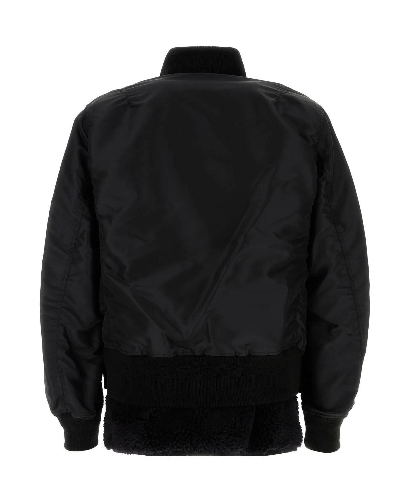 Sacai Black Nylon Bombe Jacket - Black