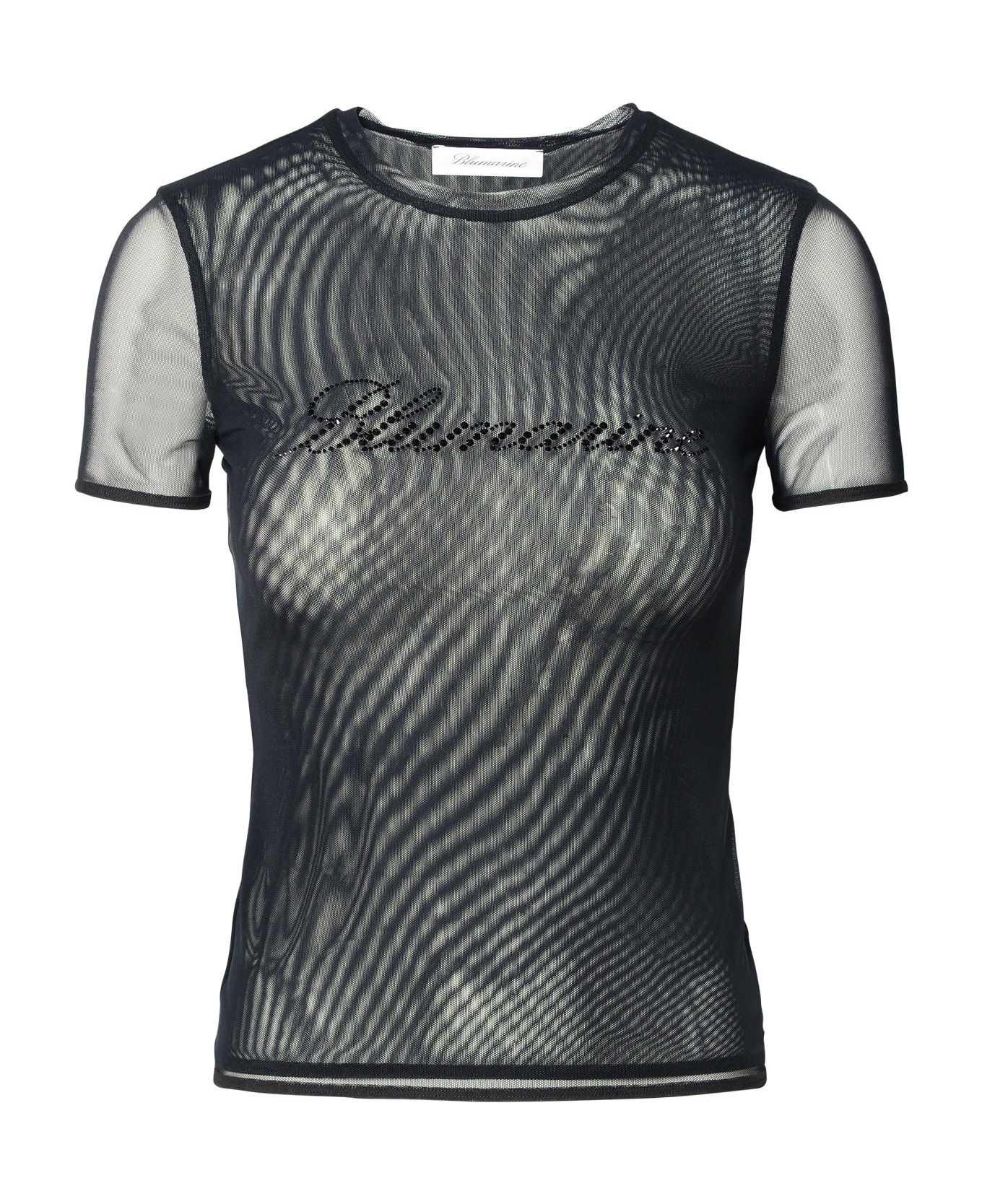 Blumarine Black Nylon Blend T-shirt - Nero Tシャツ