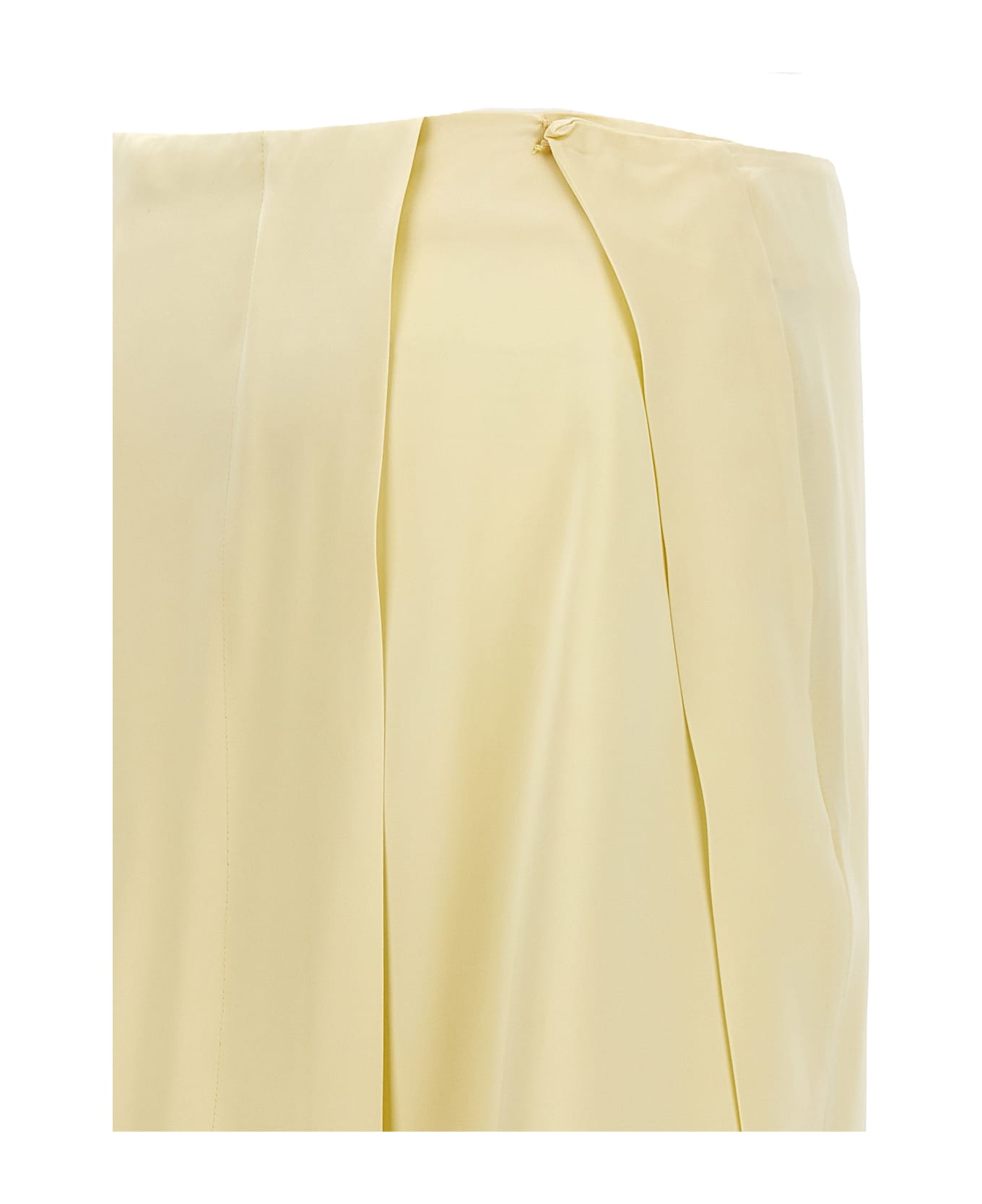 Jil Sander Satin Skirt With Side Slit - Yellow