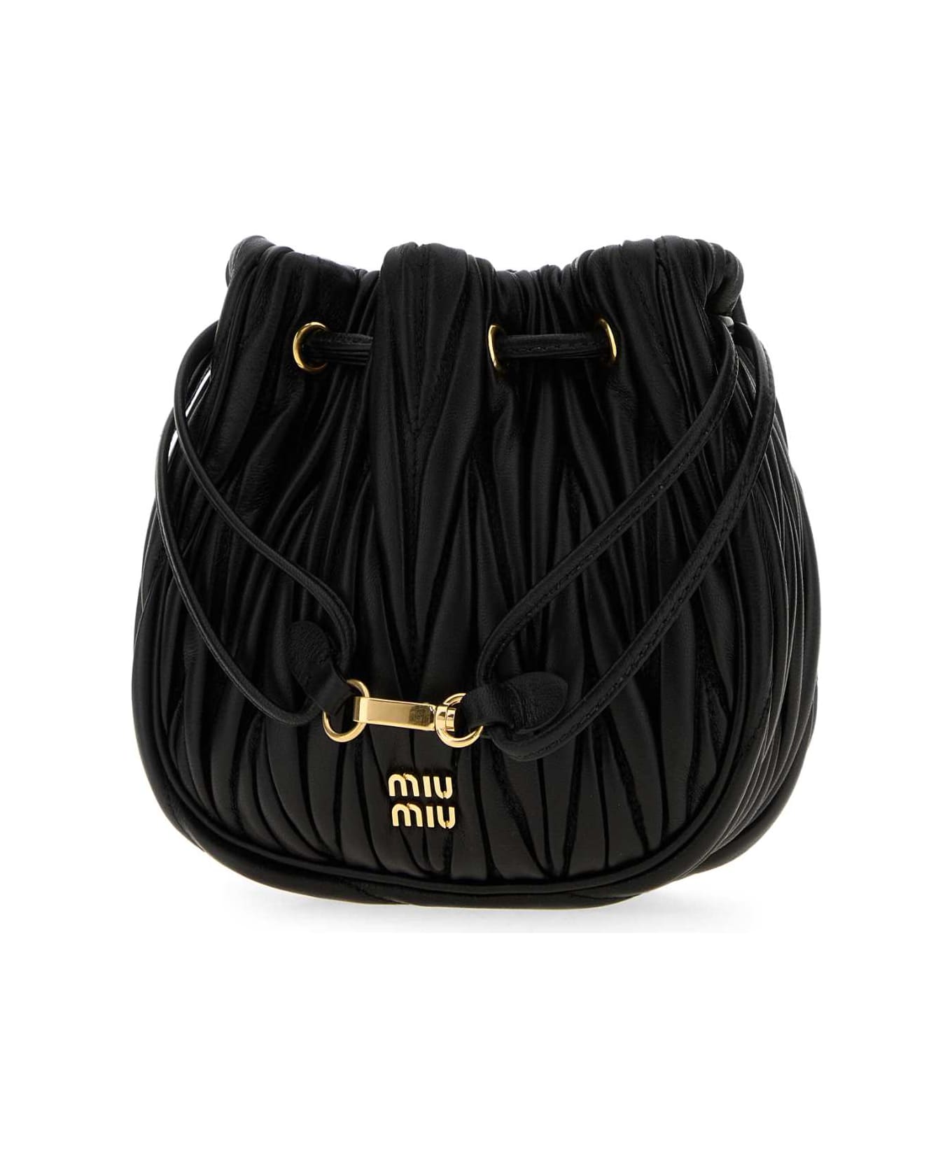 Miu Miu Black Nappa Leather Pouch - NERO