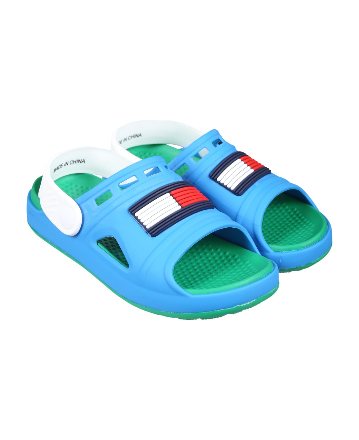Tommy Hilfiger Light Blue Sandals For Boy With Flag - Light Blue シューズ