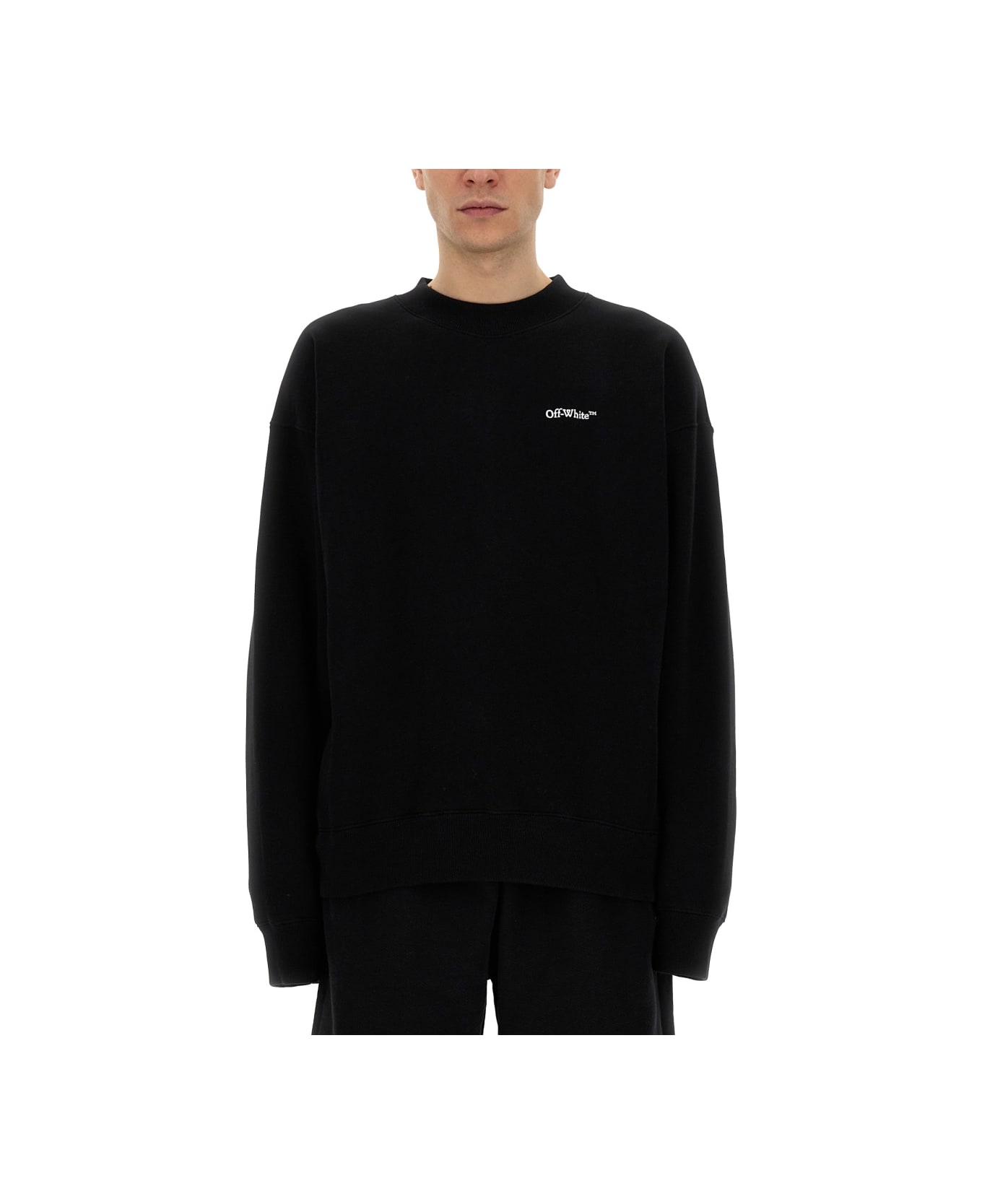 Off-White Sweatshirt With Logo - BLACK