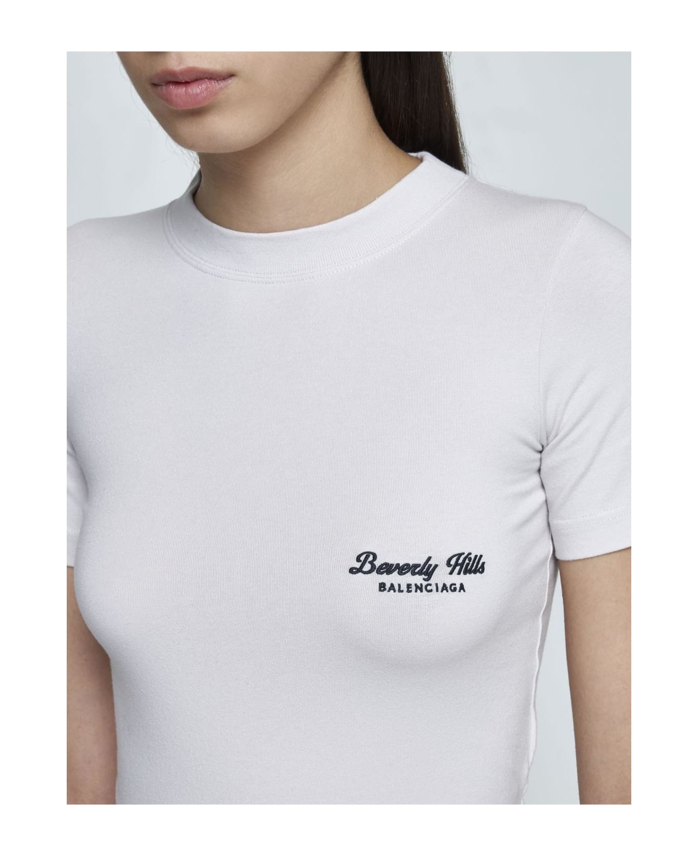 Balenciaga Logo Cotton Fitted T-shirt | italist