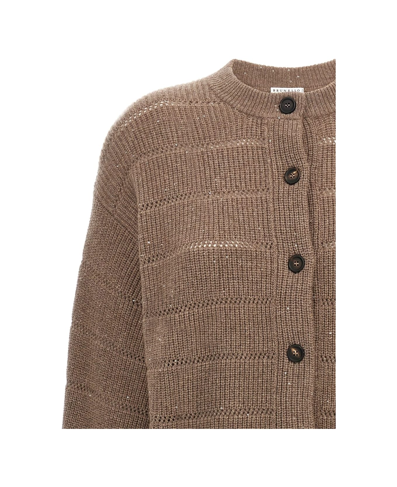 Brunello Cucinelli Ribbed Cardigan - Brown