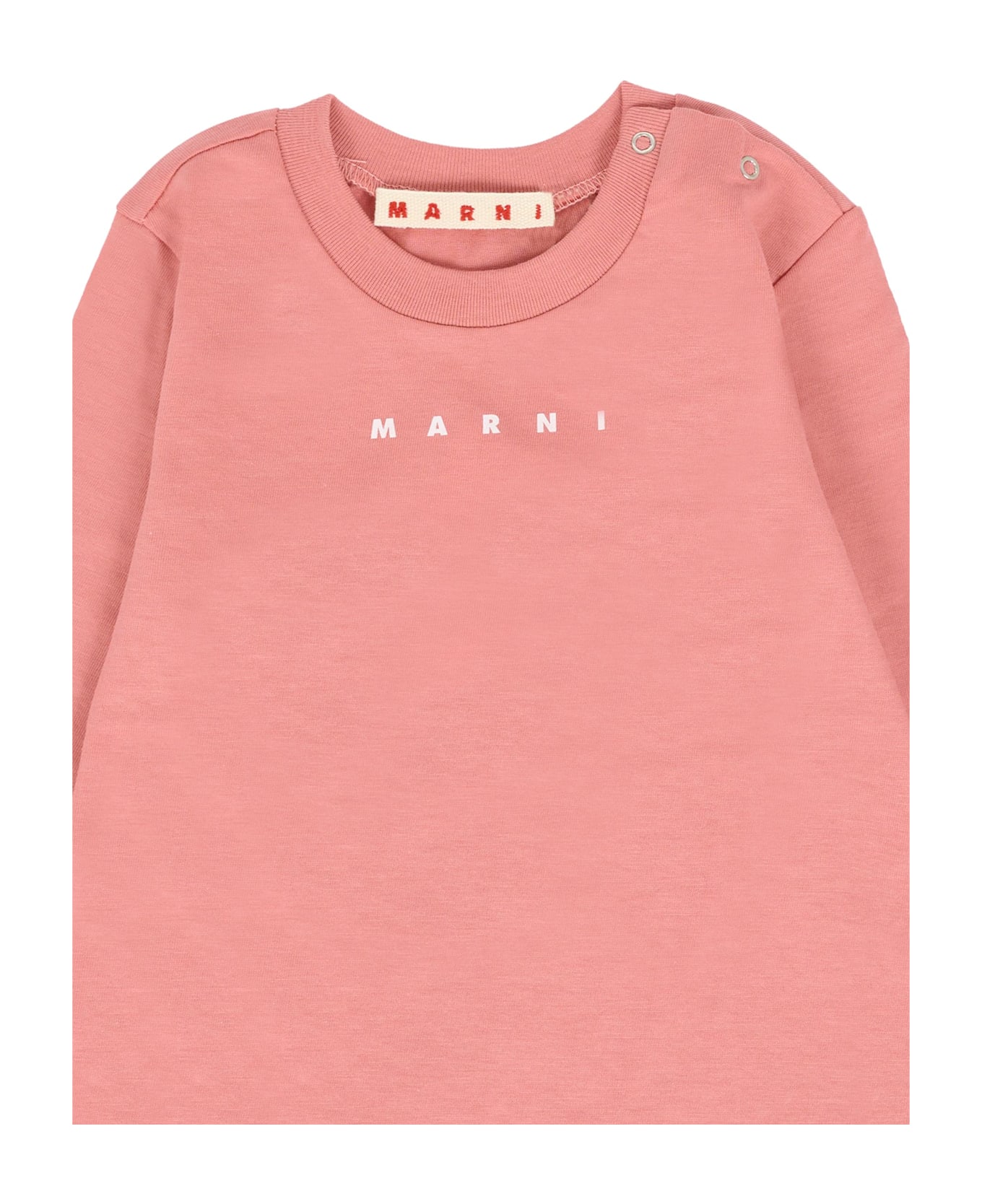 Marni Pink T-shirt For Babykids With Logo - Pink