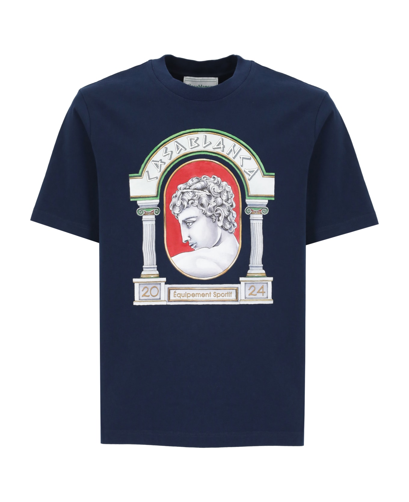 Casablanca La Medaille T-shirt In Navy Blue - Blue