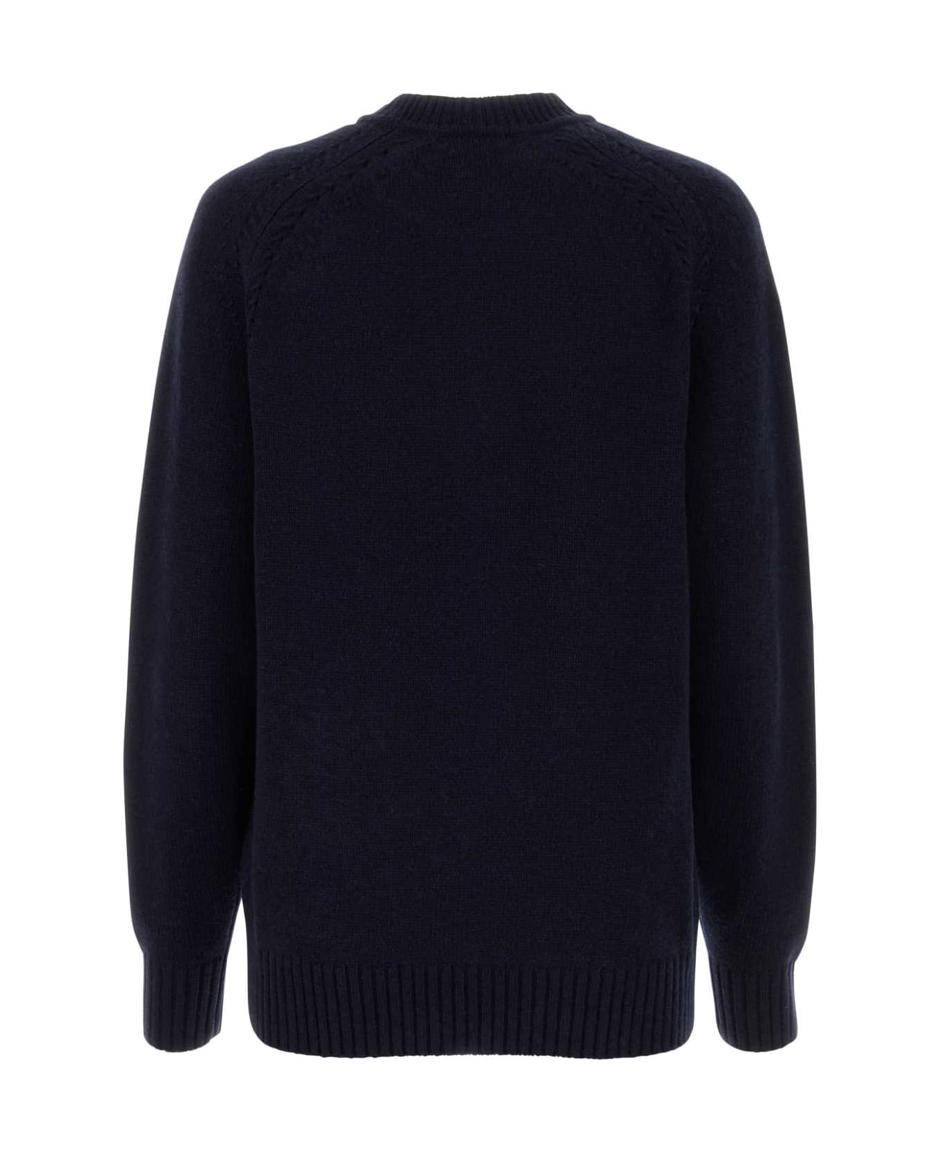 Chloé Dark Blue Cashmere Blend Oversize Sweater - ICONICNAVY