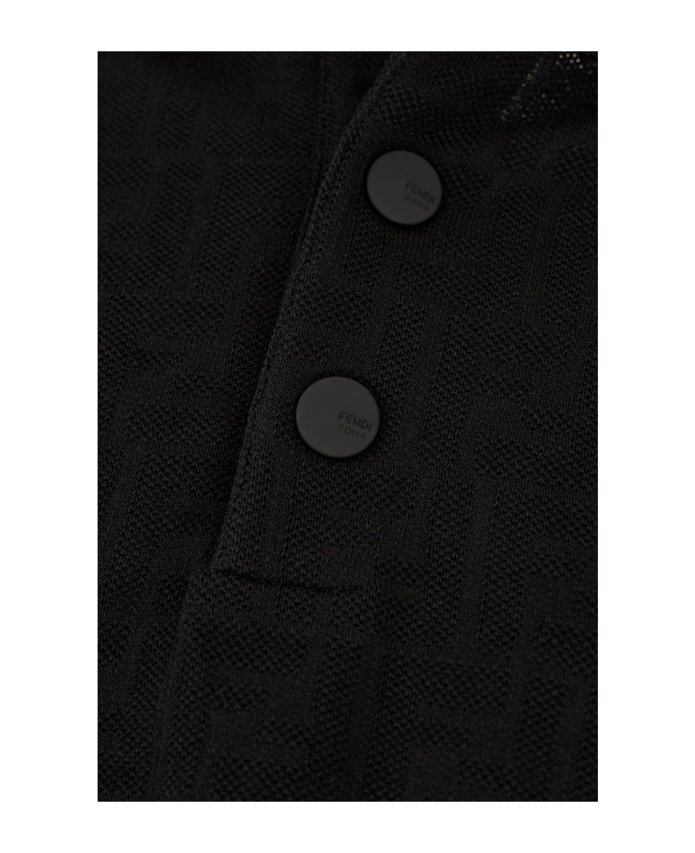 Fendi Black Cotton Polo Shirt - Nero