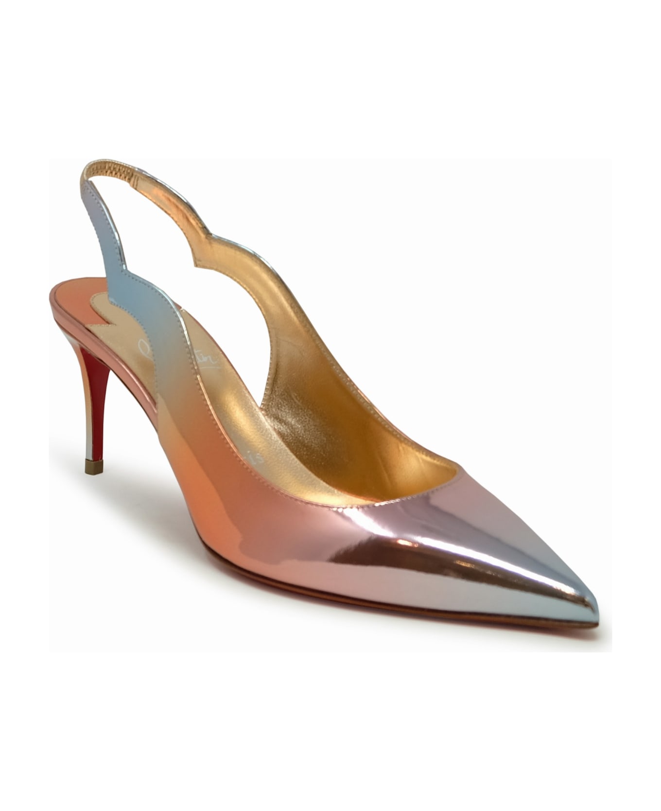 Christian Louboutin Multicolor Leather Hot Chick Sling 70 Pumps - MULTICOLOR