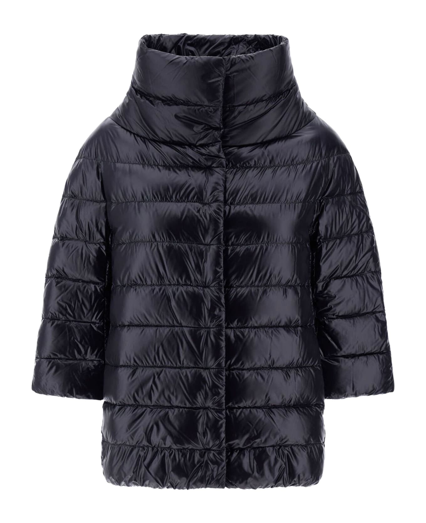 Herno Black Nylon Aminta Cape - Black