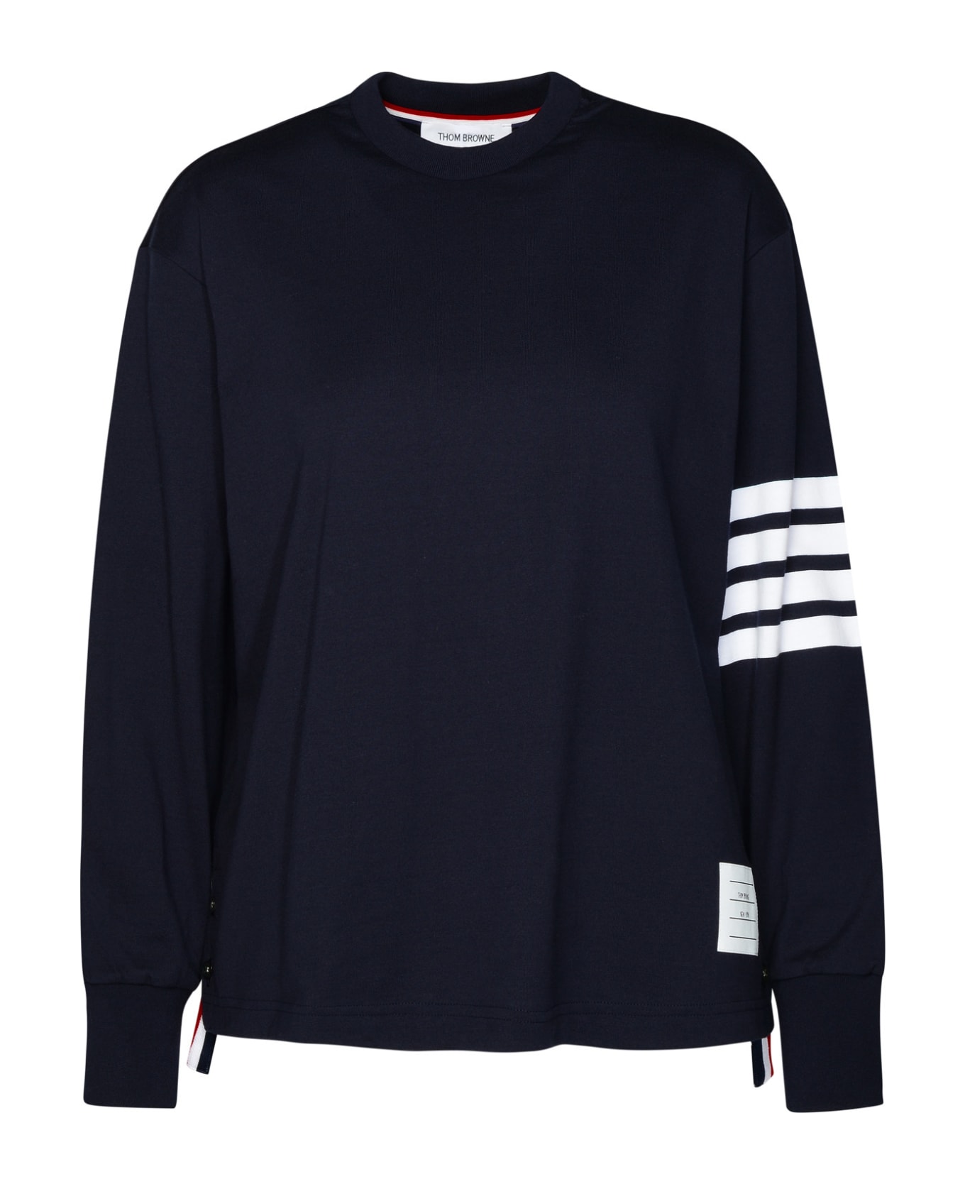 Thom Browne Navy Cotton Sweater - BLUE