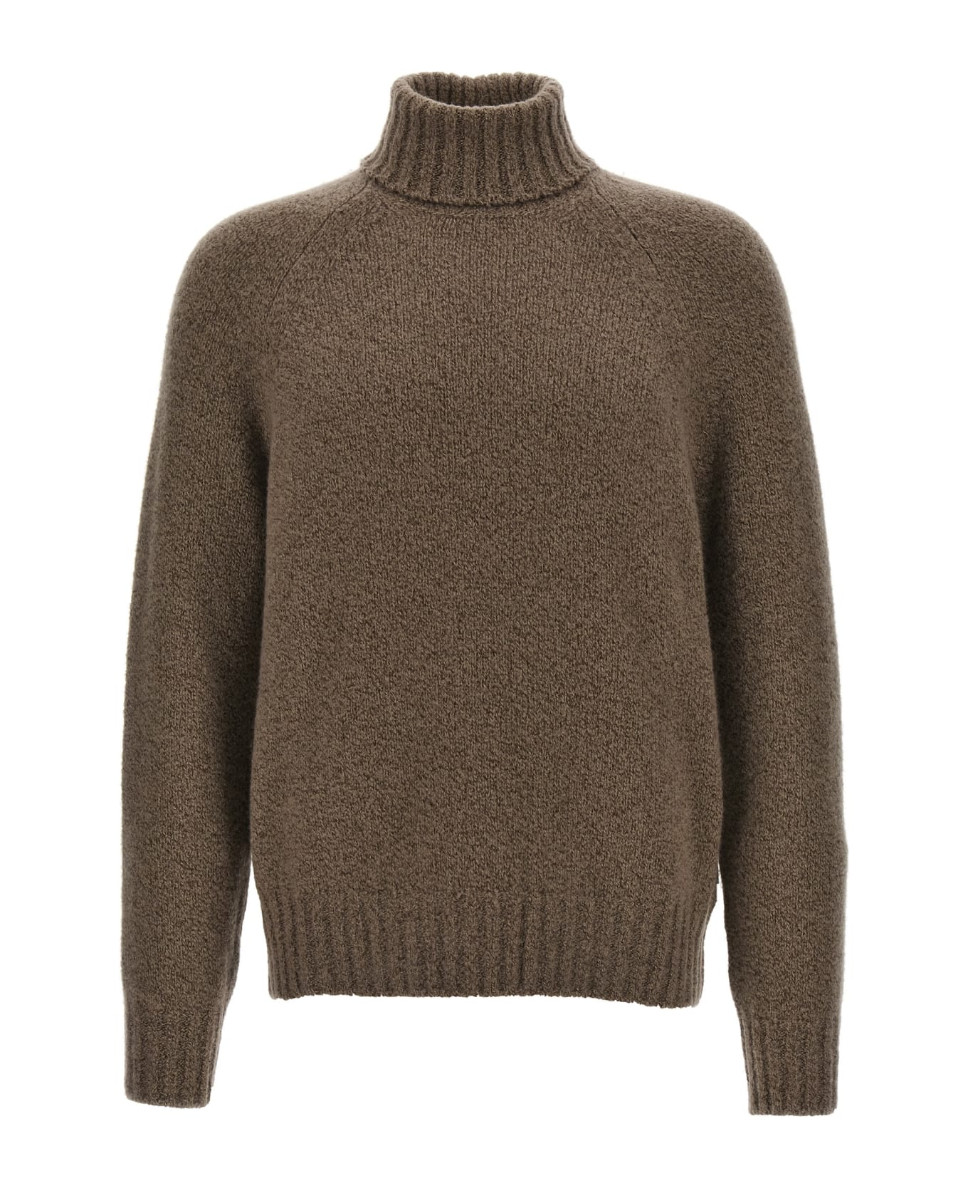 Zegna Boucle Silk Cashmere Sweater - BROWN