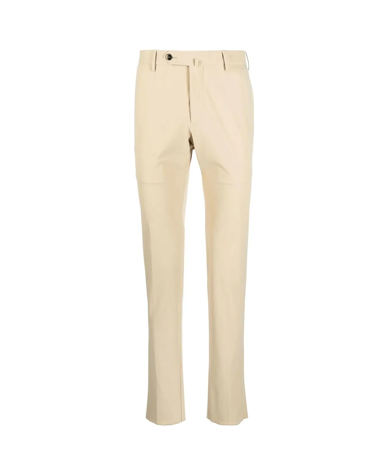 PT Torino Organic Kitenic Summer Fabric Slim Flat Front Pants - Beige