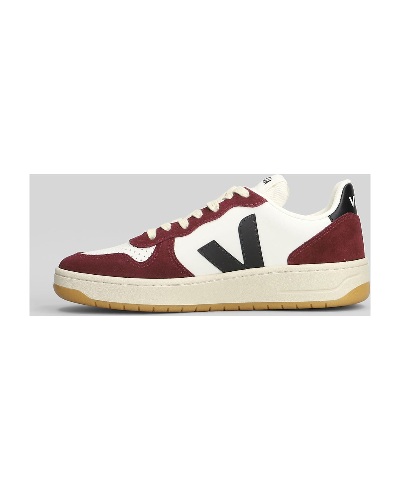 Veja V-10 Sneakers In White Suede And Leather - white
