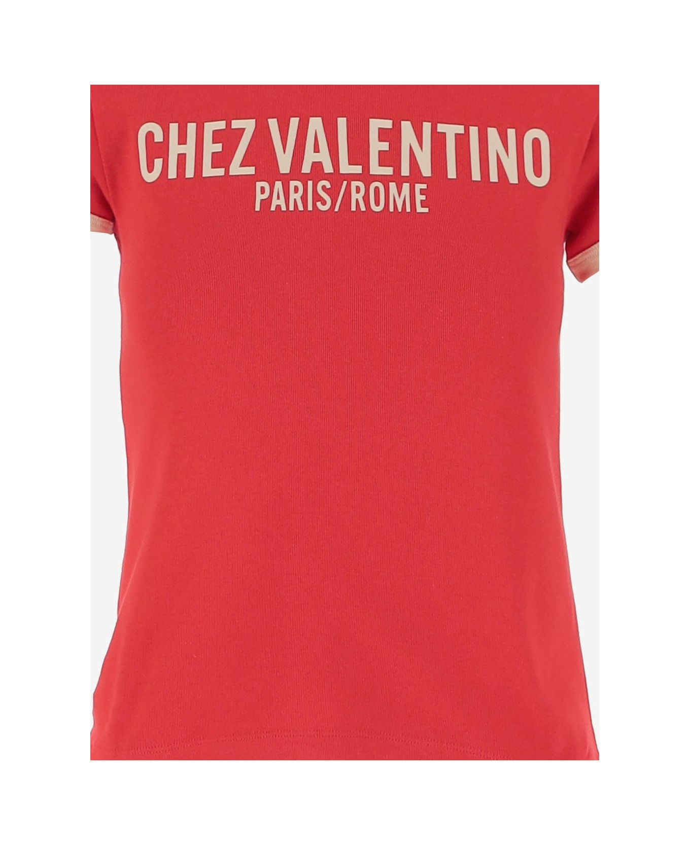 Valentino Red Cotton T-shirt - NEWREDBETULLA
