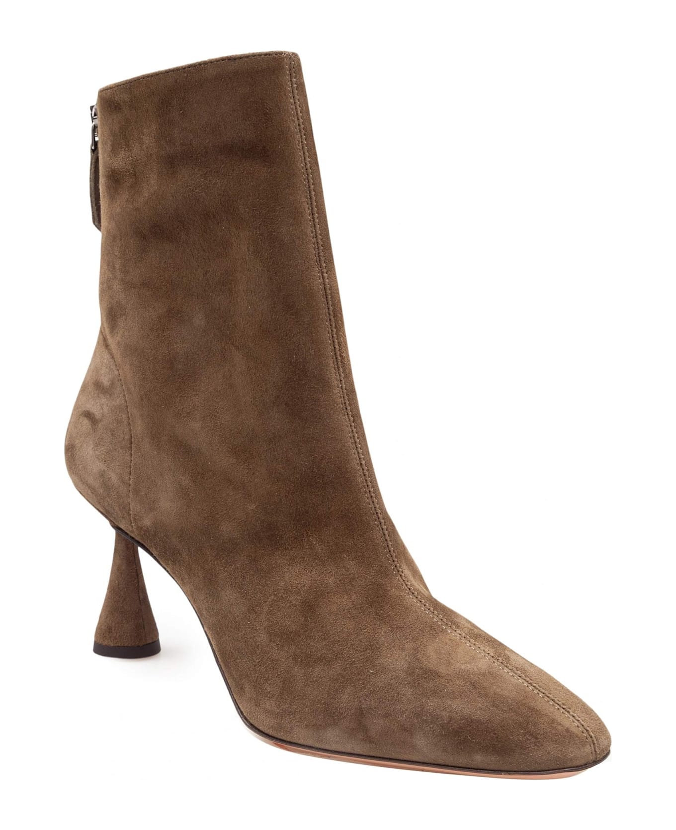 Aquazzura Bootie 75 In Suede Green Color - Green ブーツ