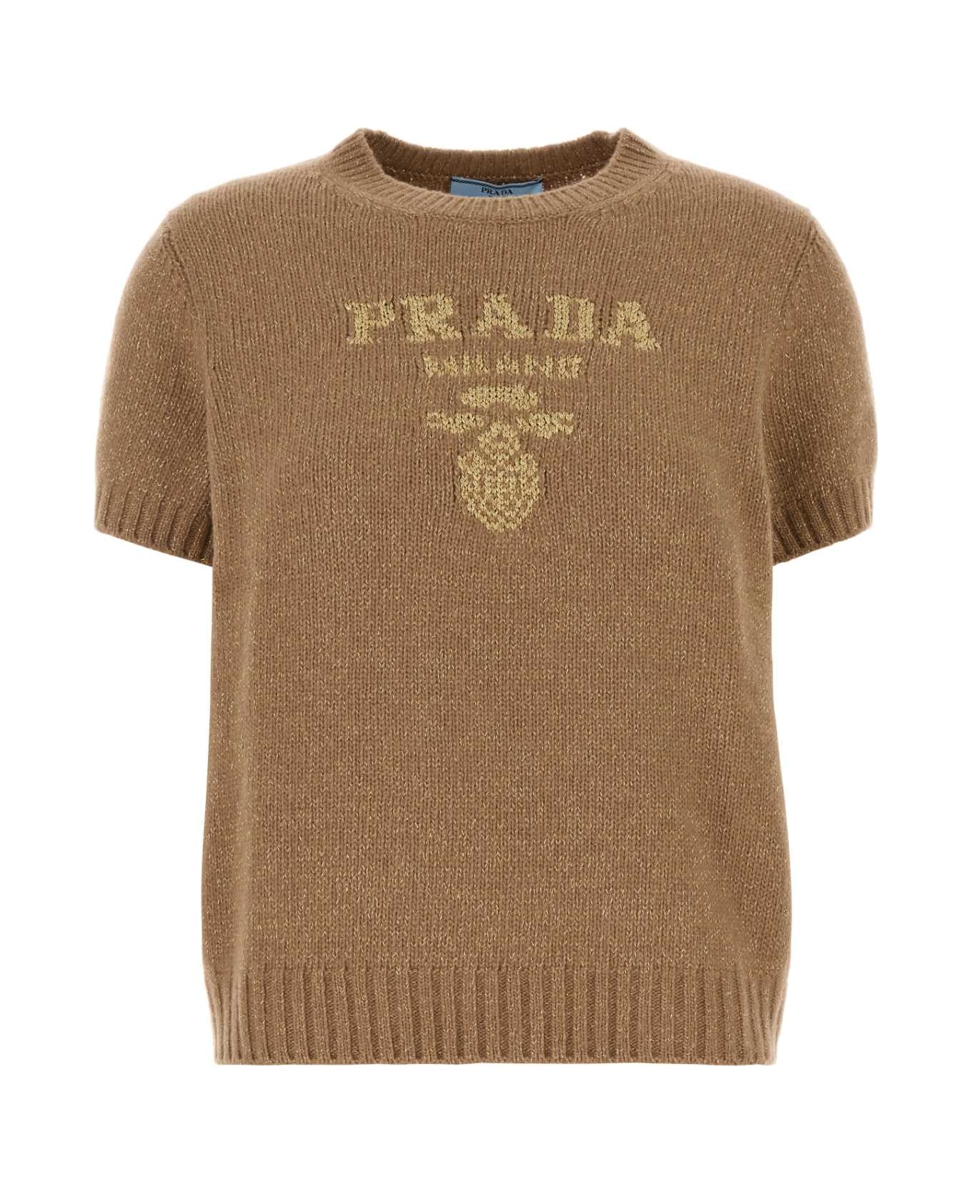 Prada Biscuit Wool Blend Sweater - CAMMELLO+ORO