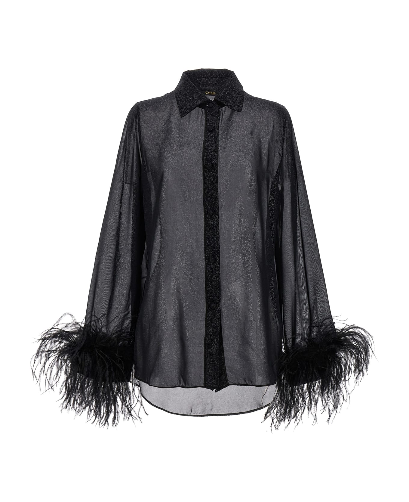 Oseree 'plumage' Shirt - Black   ブラウス
