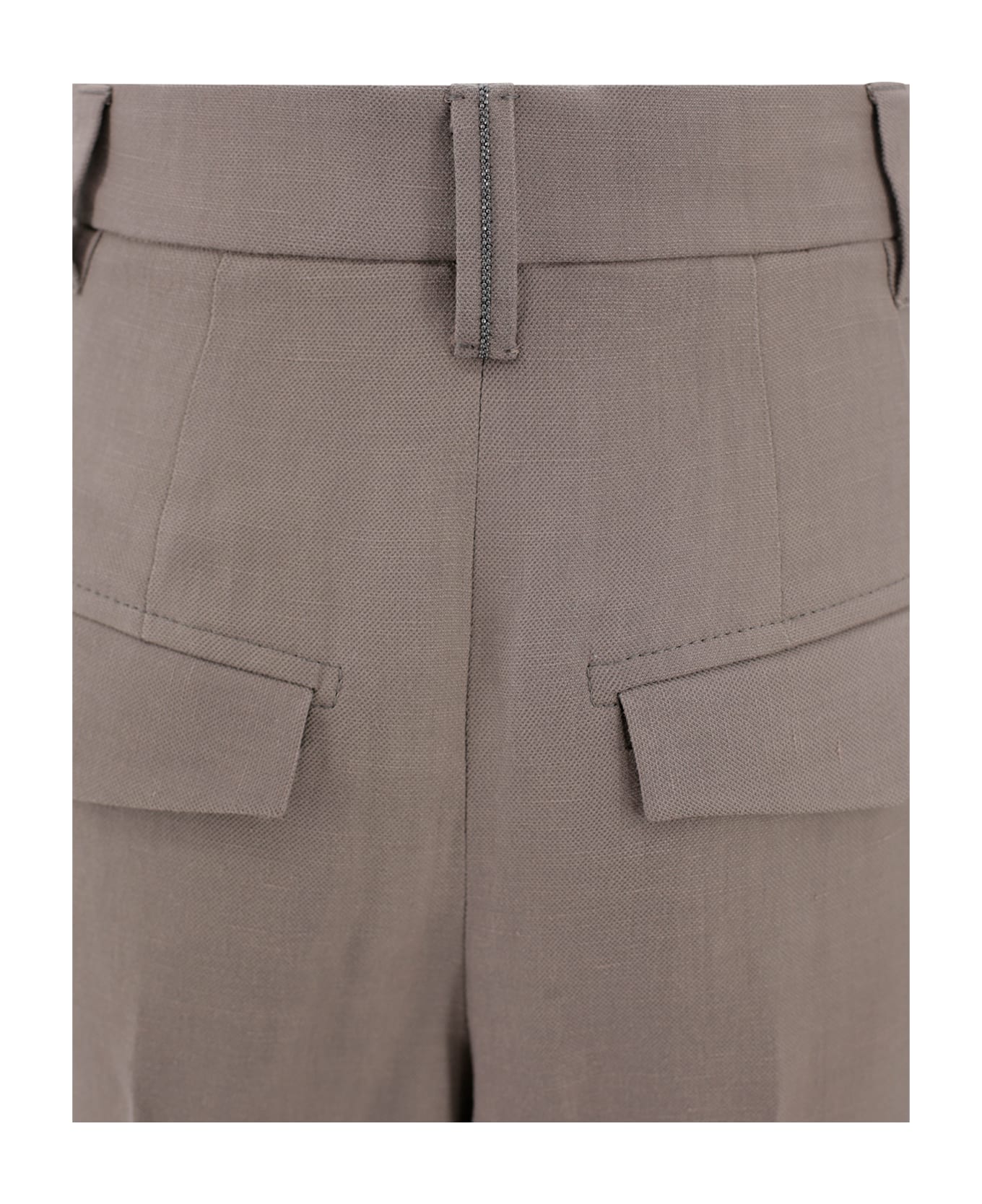 Brunello Cucinelli Tailored Pants In Organic Linen Blend - Brown