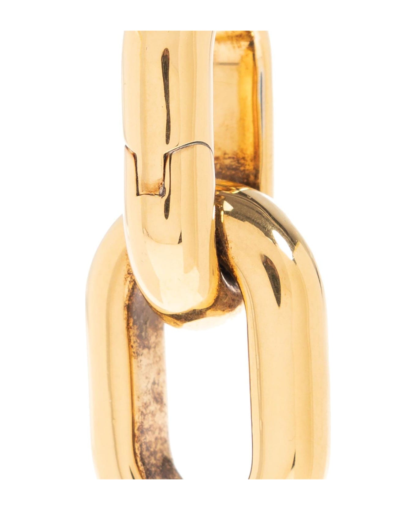 Alexander McQueen Peak Chain Logo Engraved Earrings - GOLD イヤリング