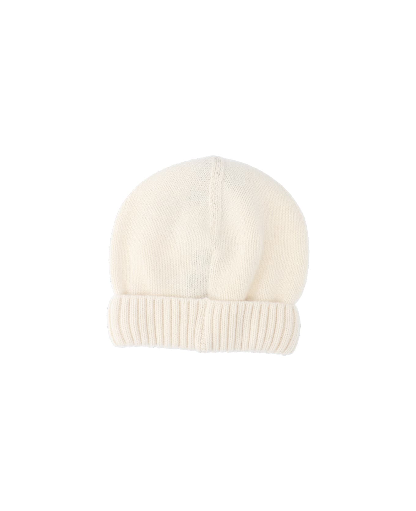 Borsalino Logo Beanie - Cream