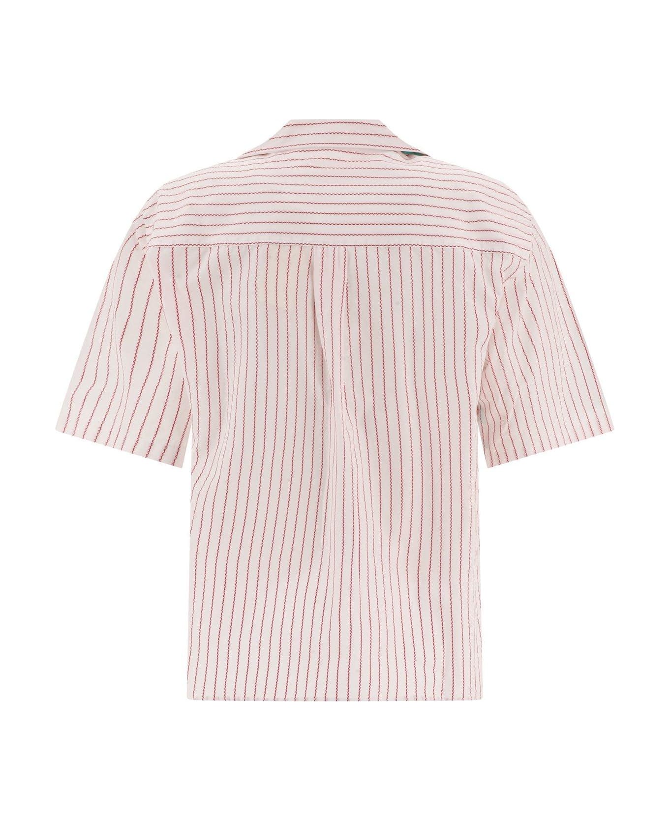 Marni Short-sleeved Mix Printed Panelled Shirt - Bianco