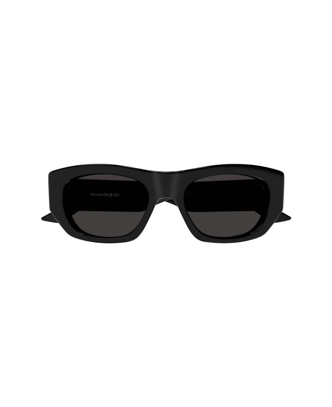 Alexander McQueen Eyewear Rectangle Frame Sunglasses Sunglasses - 001 BLACK BLACK GREY