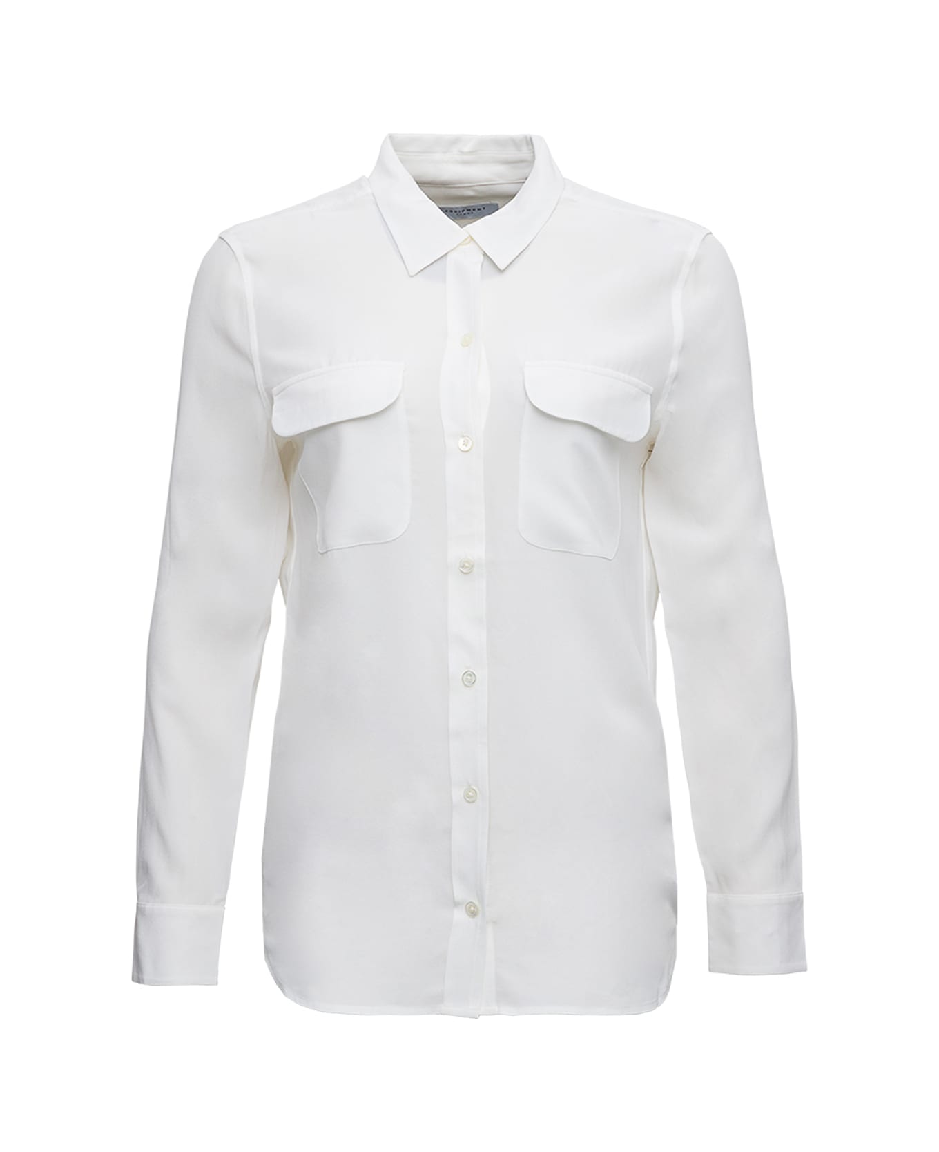 Equipment White Silk Shirt With Pockets - . シャツ