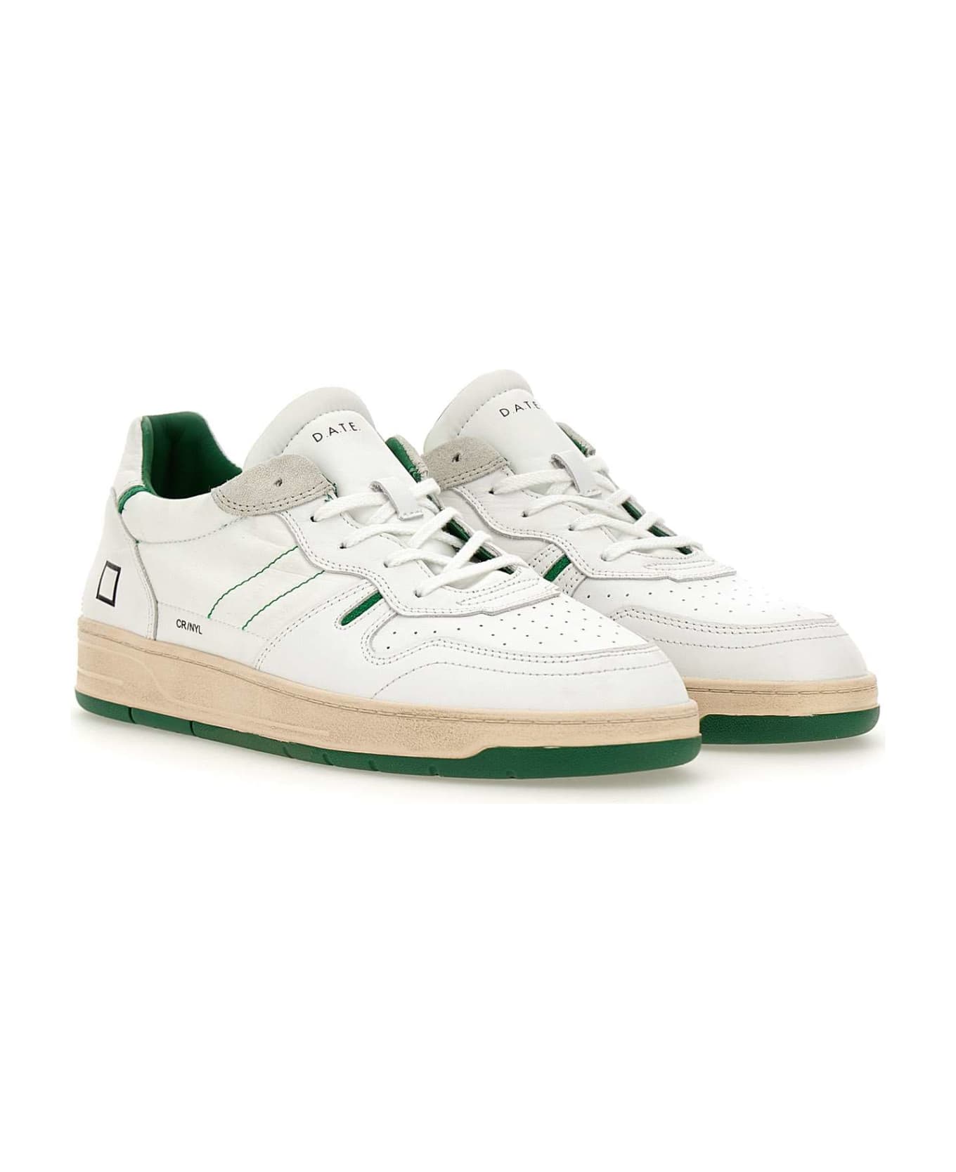 D.A.T.E. "court 2.0" Sneakers - WHITE-GREEN
