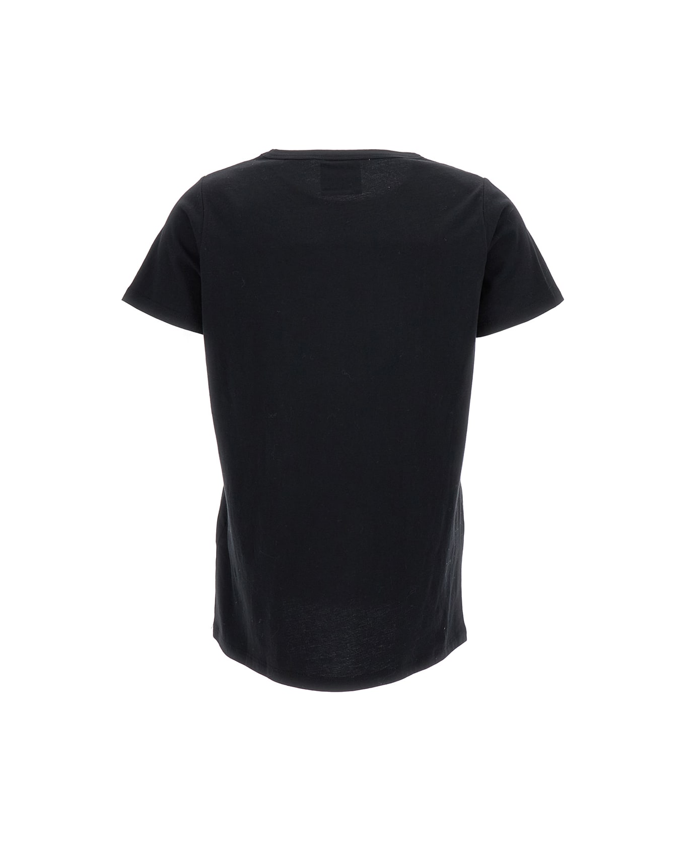 Allude Black Crewneck T-shirt In Cotton Woman - Black