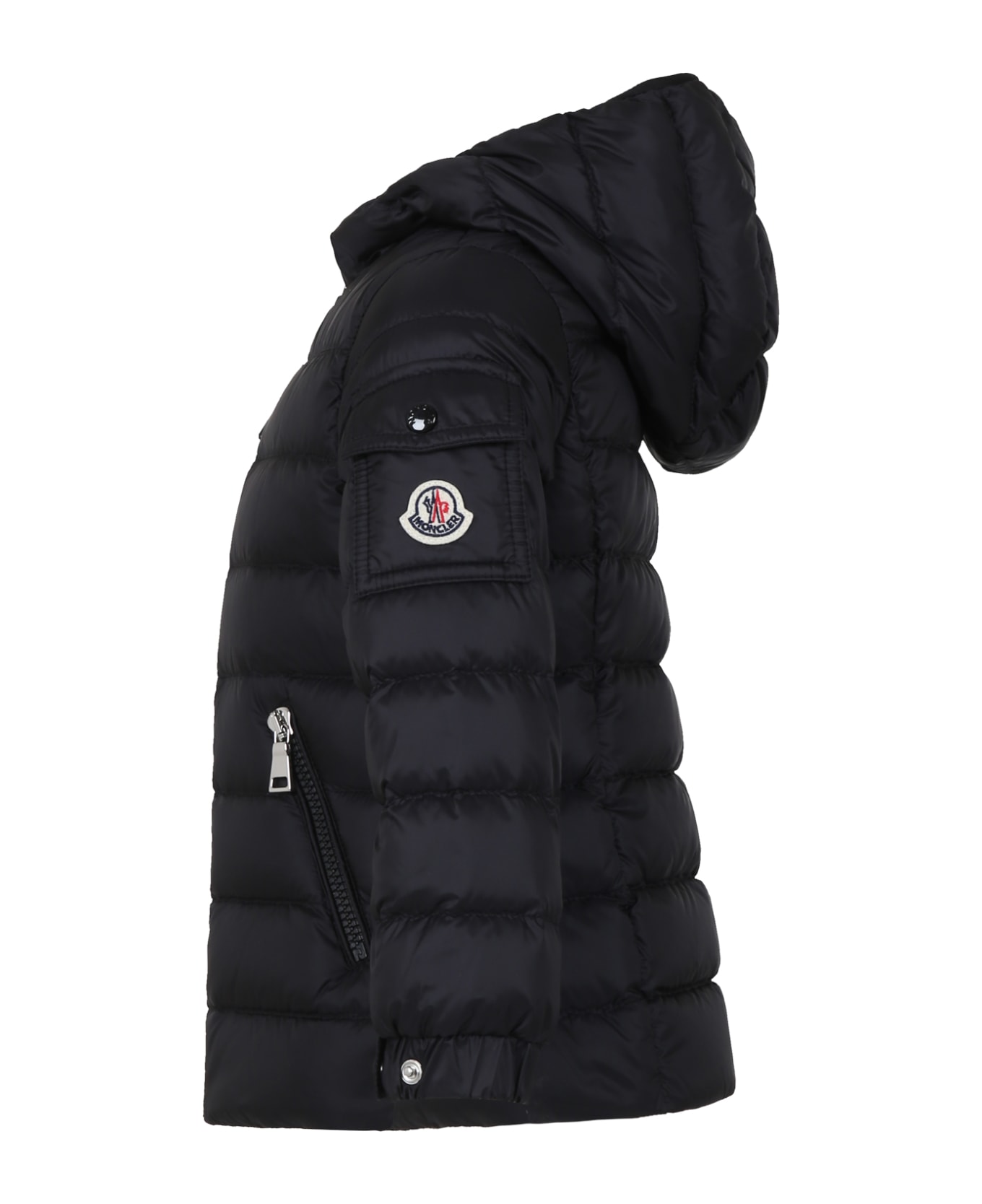 Moncler Down Jacket With Hood For Girl - Black