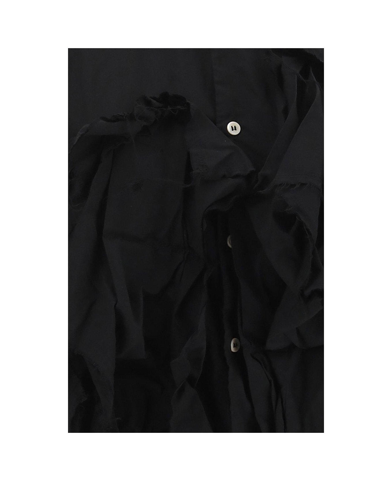Comme des Garçons Appliqu Etailed Long-sleeved Buttoned Shirt - Black シャツ