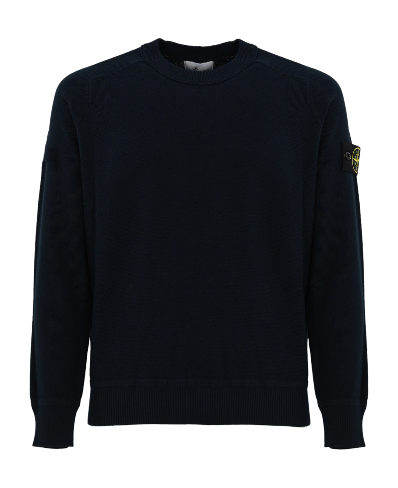 Stone Island 5100036 Soft Organic Cotton Micro Stitch Sweater - Navy blue