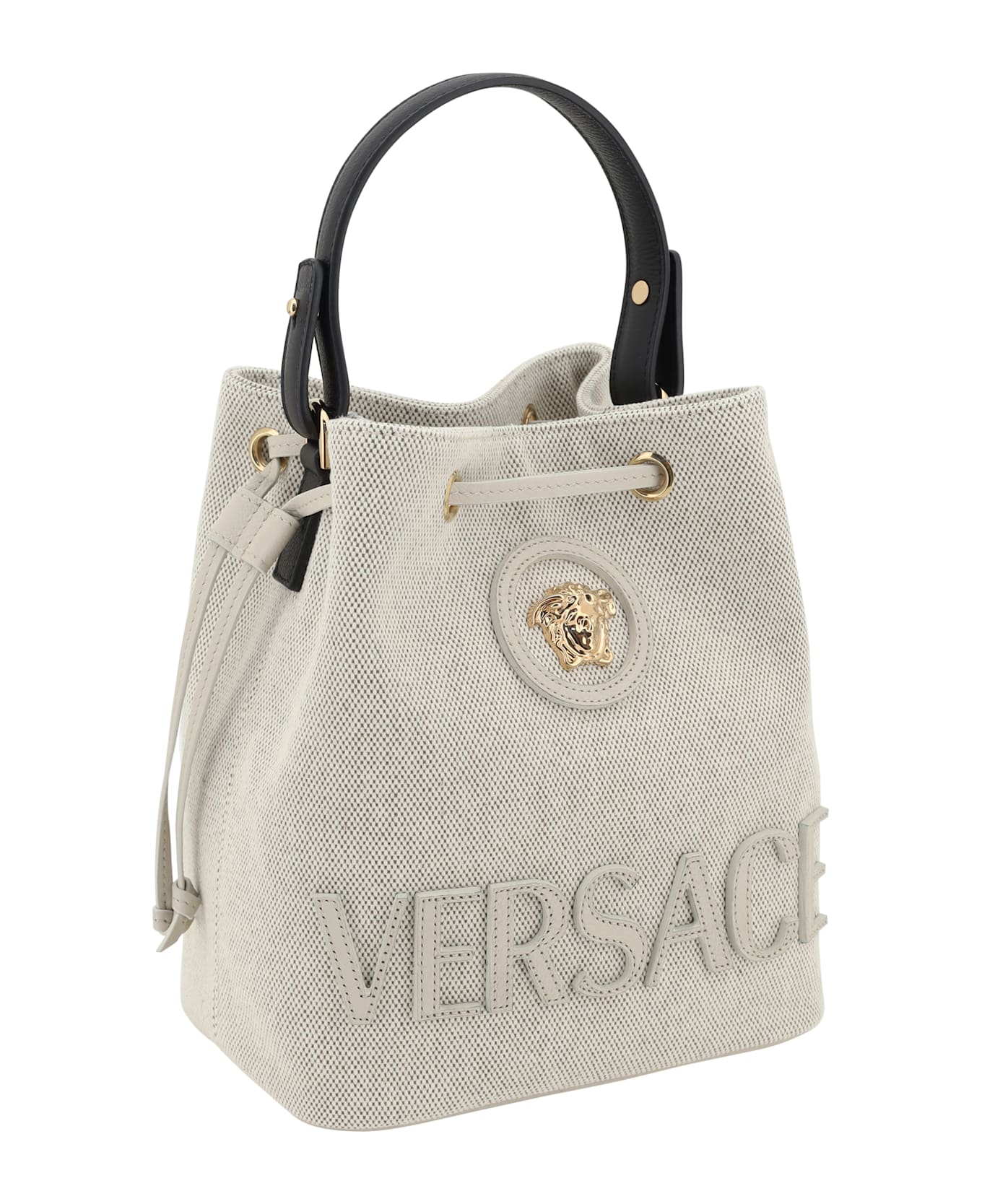 Versace La Medusa Bucket Bag - Rope+ice+black-versace Gold