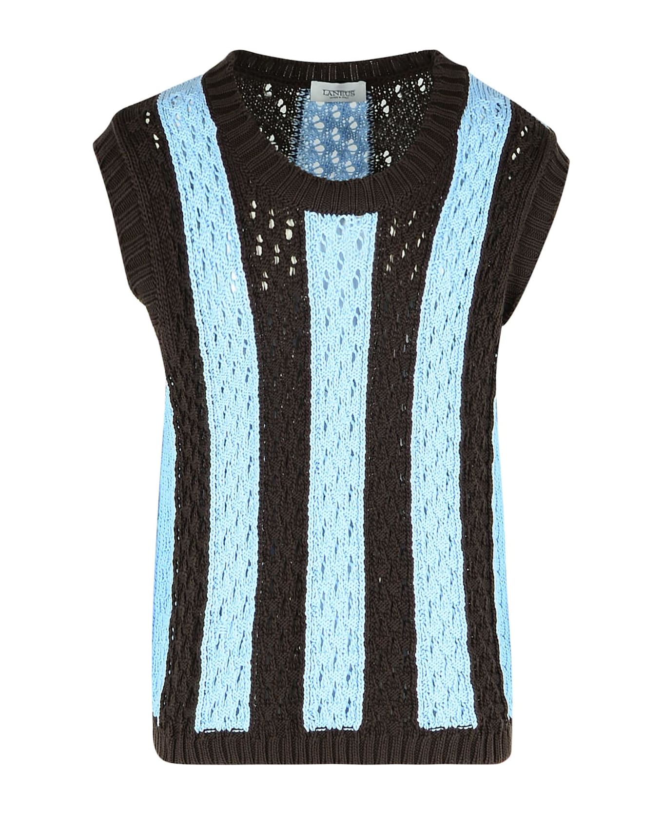 Laneus Light Blue Cotton Vest - Light Blue