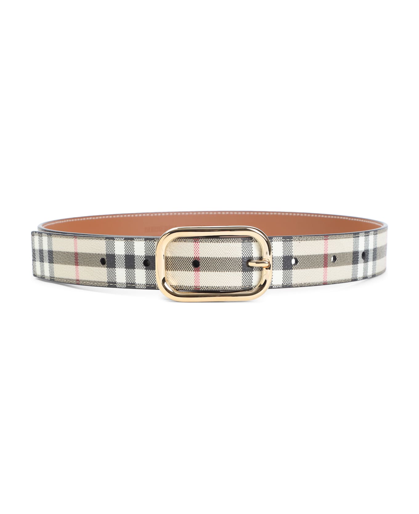 Burberry Check Belt - Archive Beige Gold