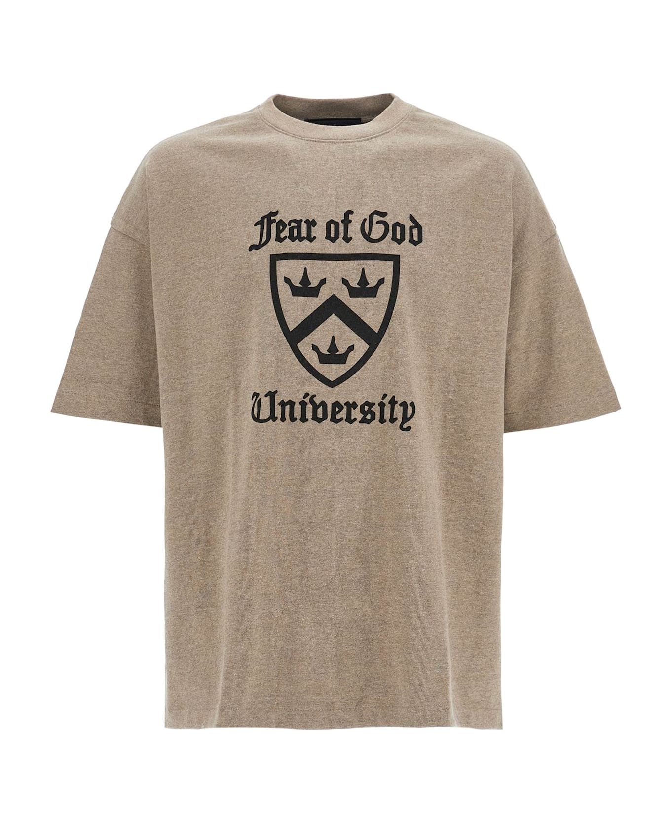 Fear of God Heather Grey Cotton T-shirt With Essentials Logo - HEATHER GRAY (Grey)