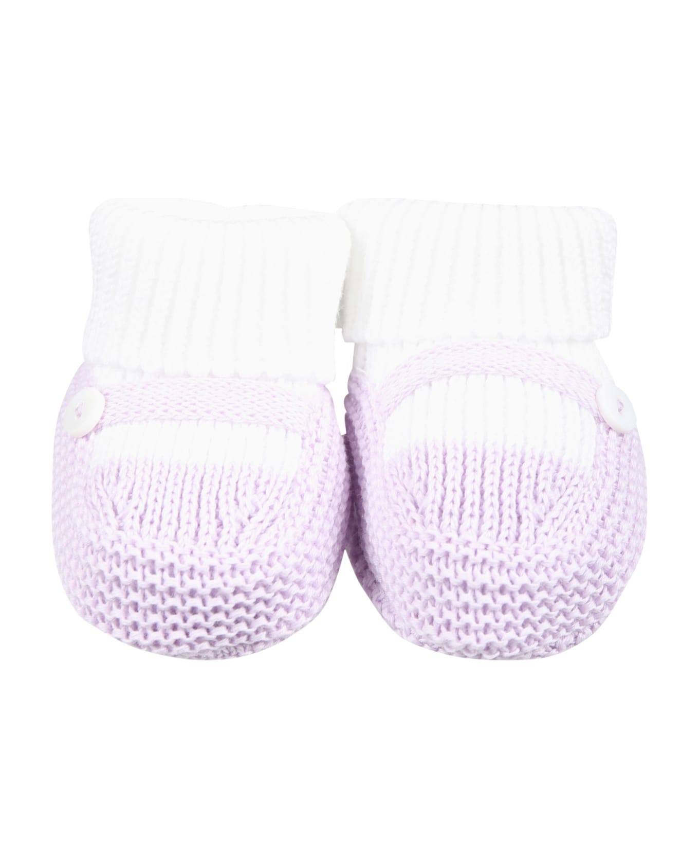 Little Bear Wisteria Bootees For Baby Girl - Violet アクセサリー＆ギフト