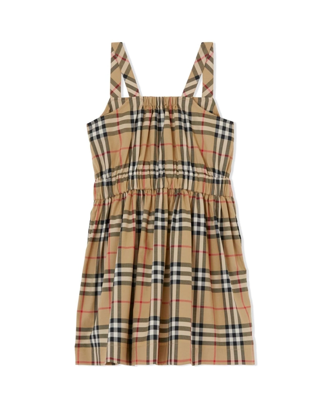 Burberry Beige Vintage Check Dress In Cotton Girl - Beige