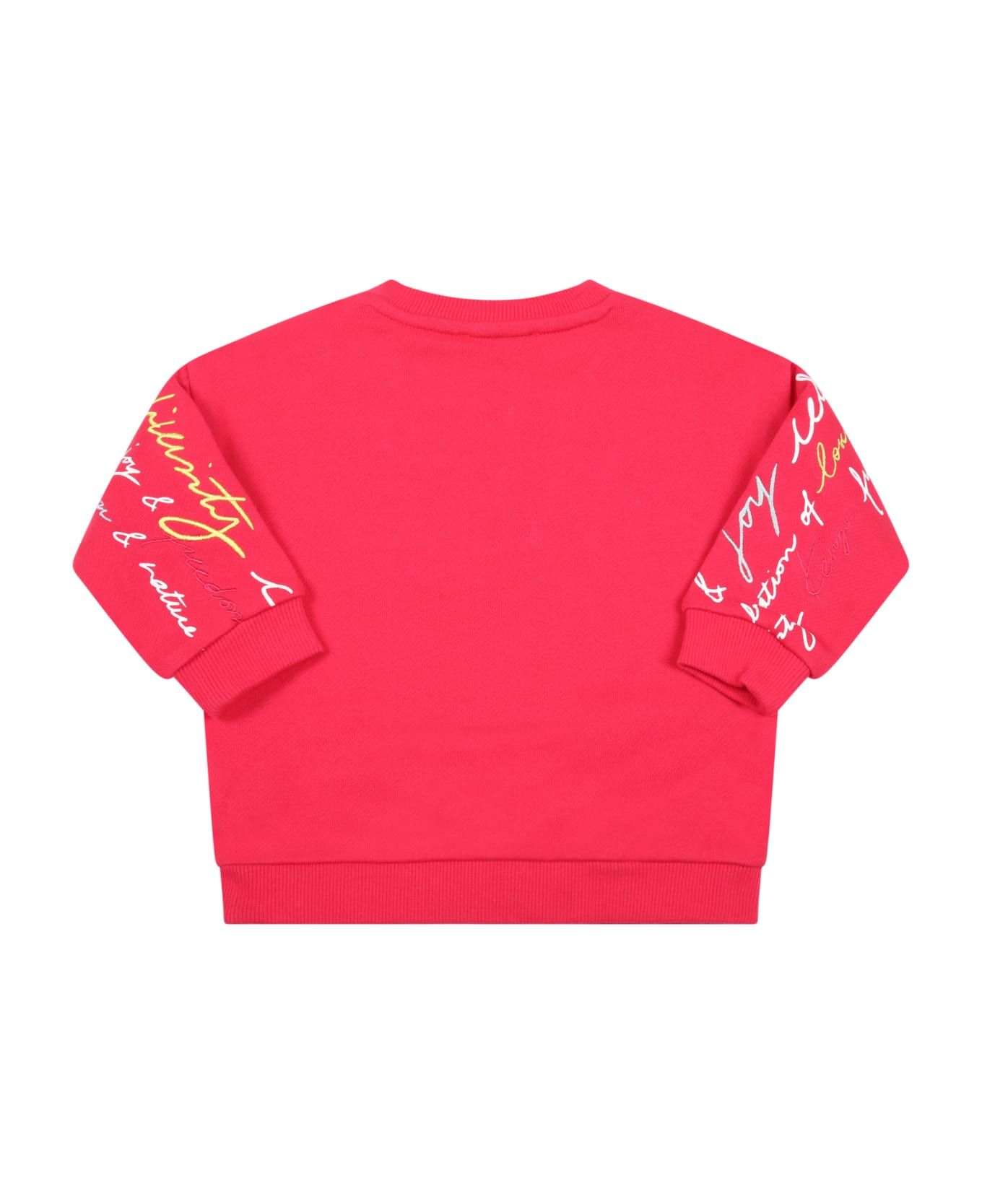 Kenzo Kids Fuchsia Sweatshirt For Baby Girl With Tiger - Red