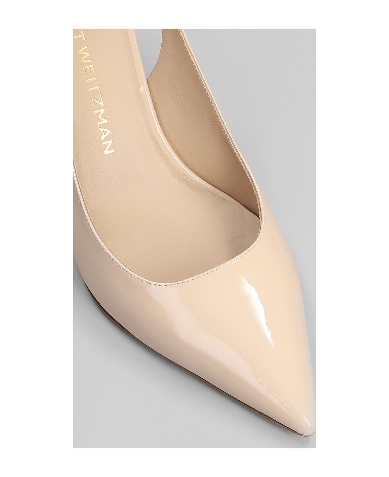 Stuart Weitzman Stuart Power Slgbk 7 Pumps In Beige Patent Leather - beige