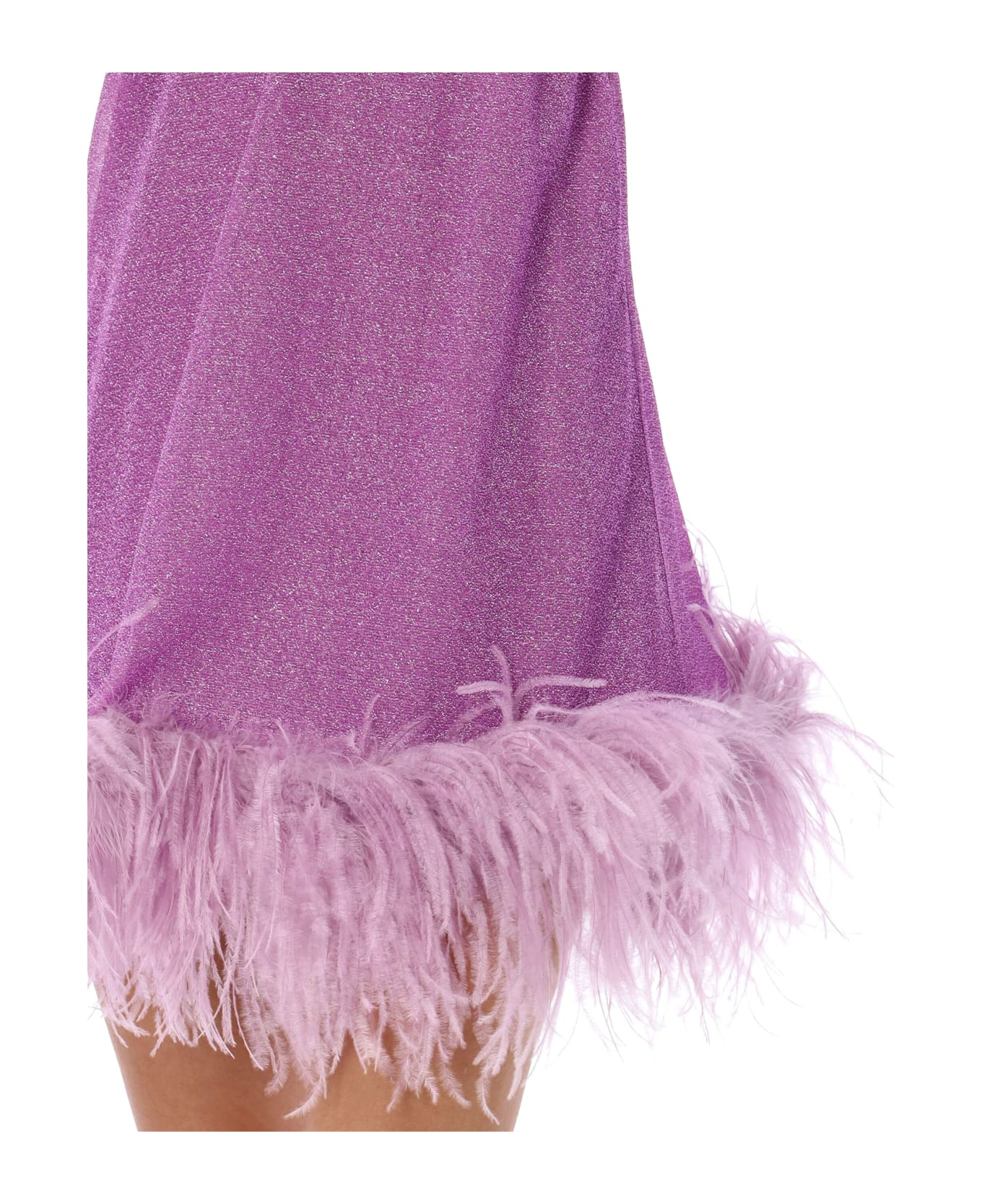 Oseree Lumière Feather Mini Dress - GLICINE