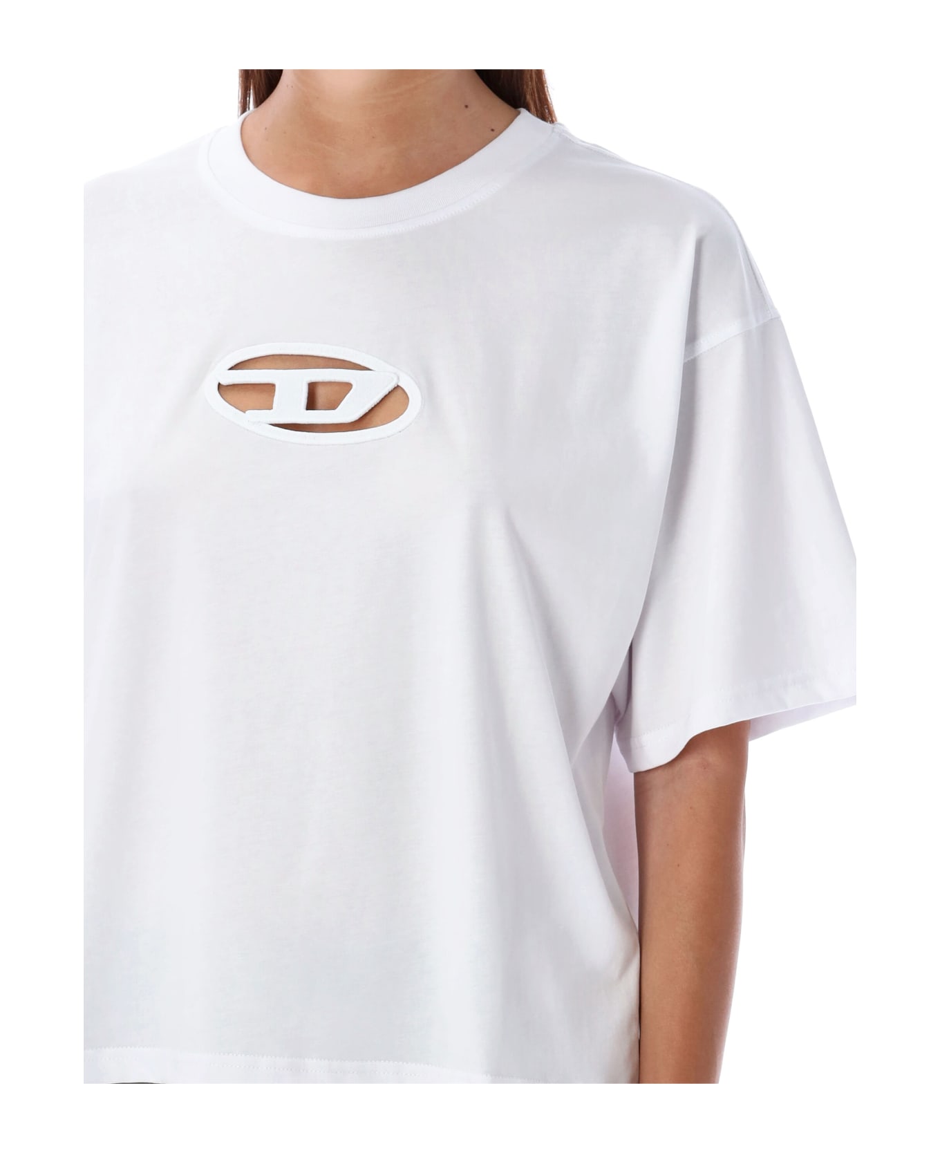 Diesel T-buxt-crop-od Crop T-shirt - WHITE